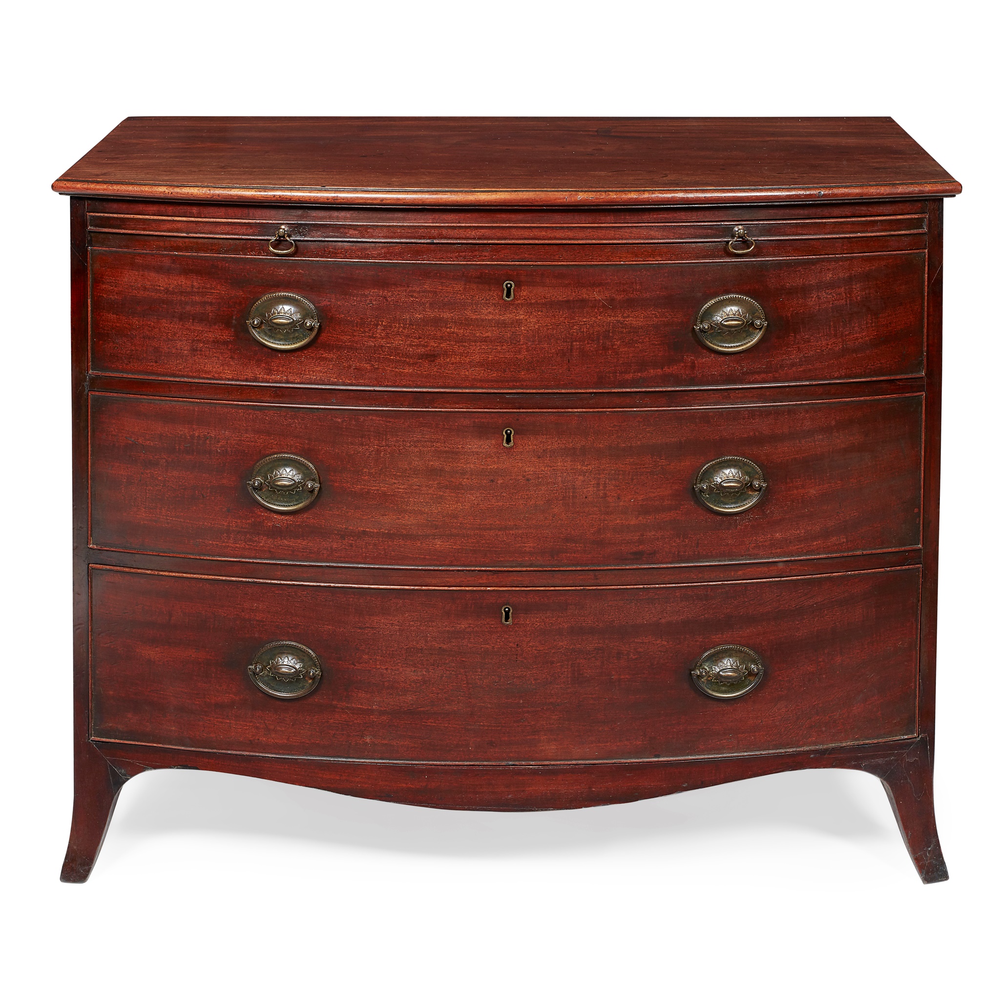 LATE GEORGE III MAHOGANY BOWFRONT CHEST OF DRAWERS