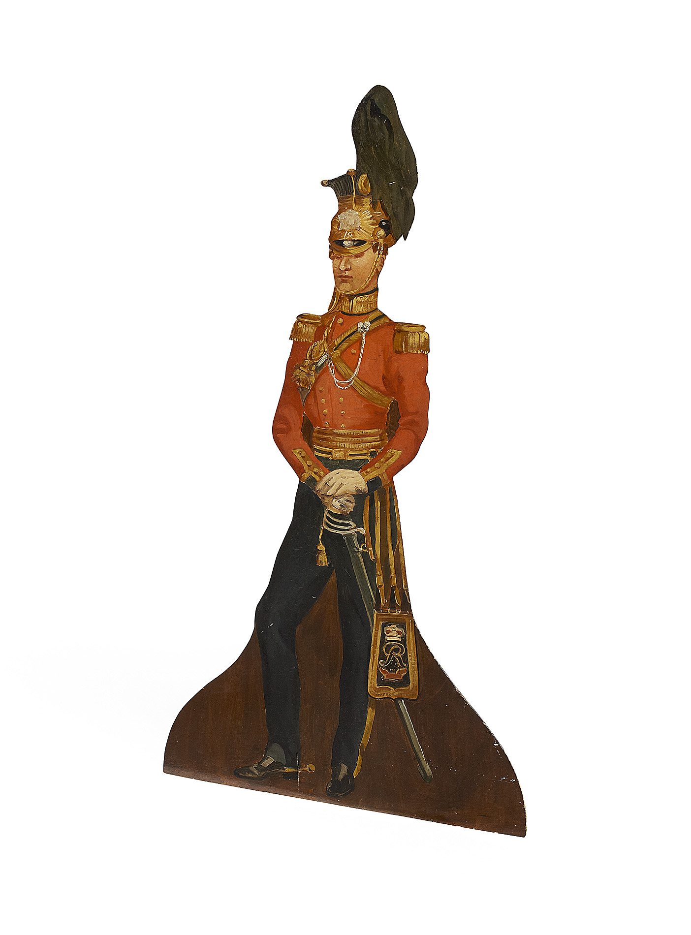 EDWARDIAN PAINTED DUMMYBOARD OF AN OFFICER OF THE 16TH LANCERS