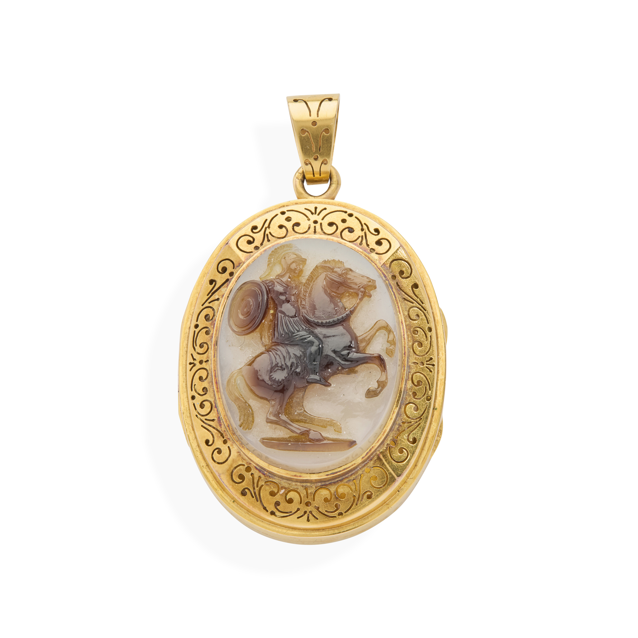 A hardstone cameo locket