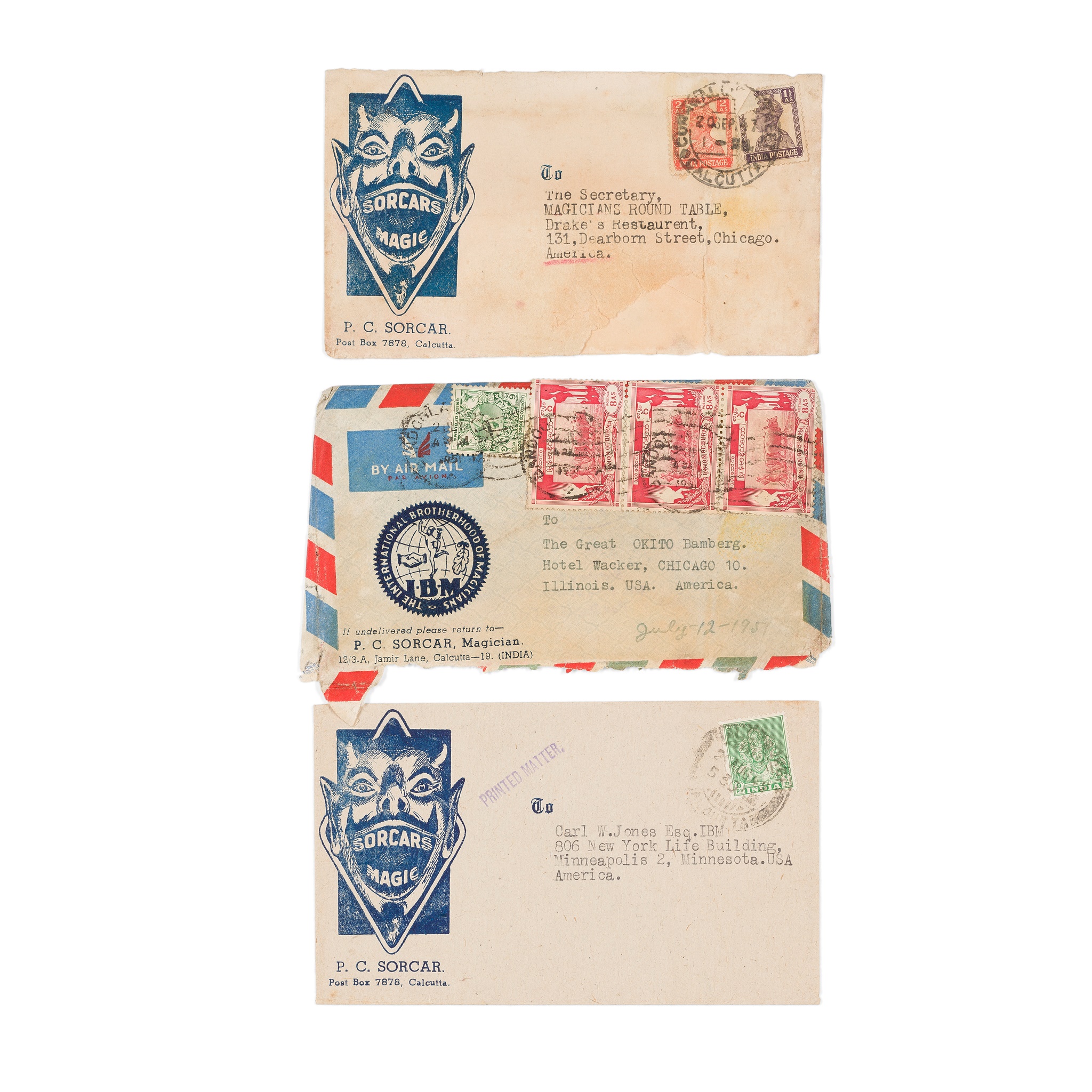 American Magicians's Postal Envelope Fronts & Envelopes