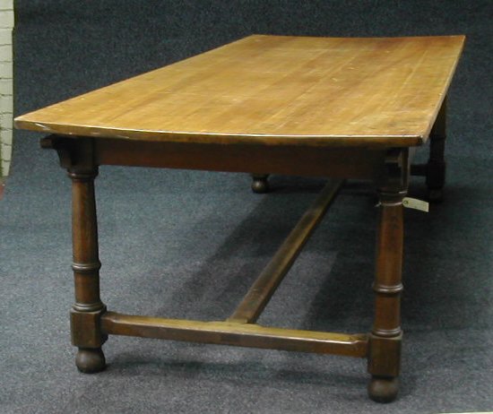 An oak and pitch pine refectory table,