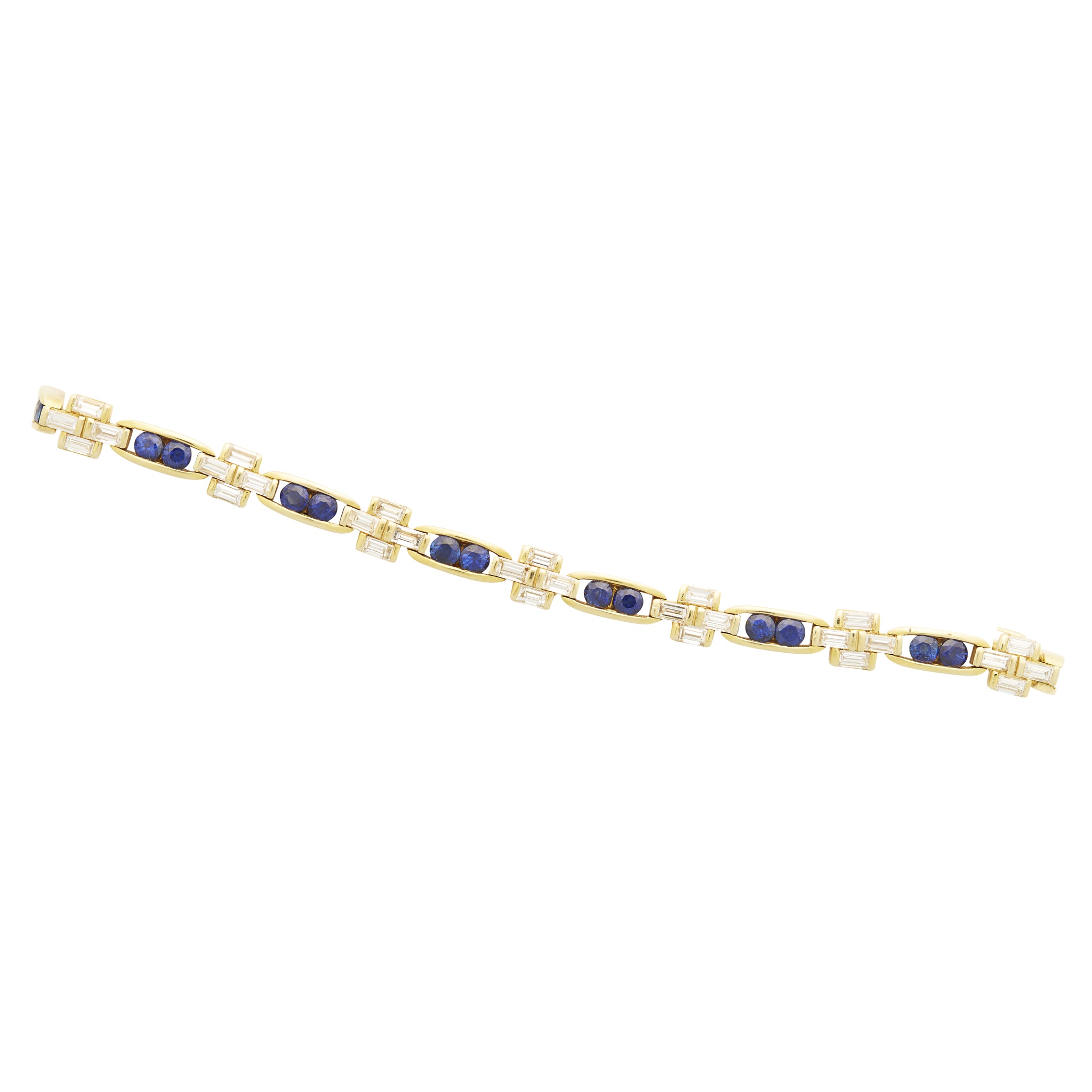 A sapphire and diamond set bracelet