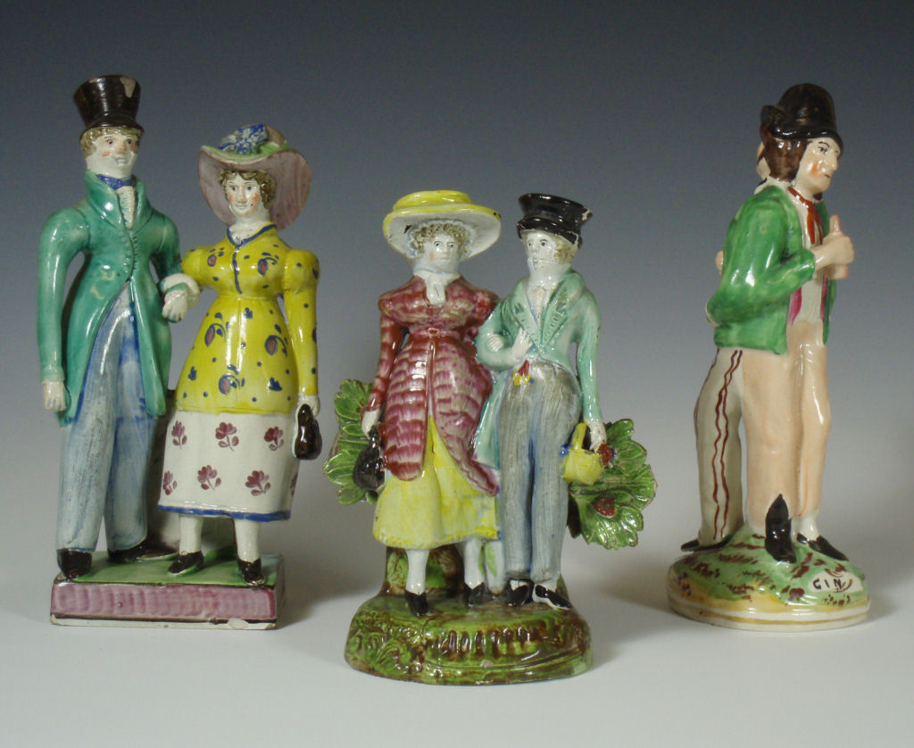A group of three early 19th century Staffordshire creamware figures