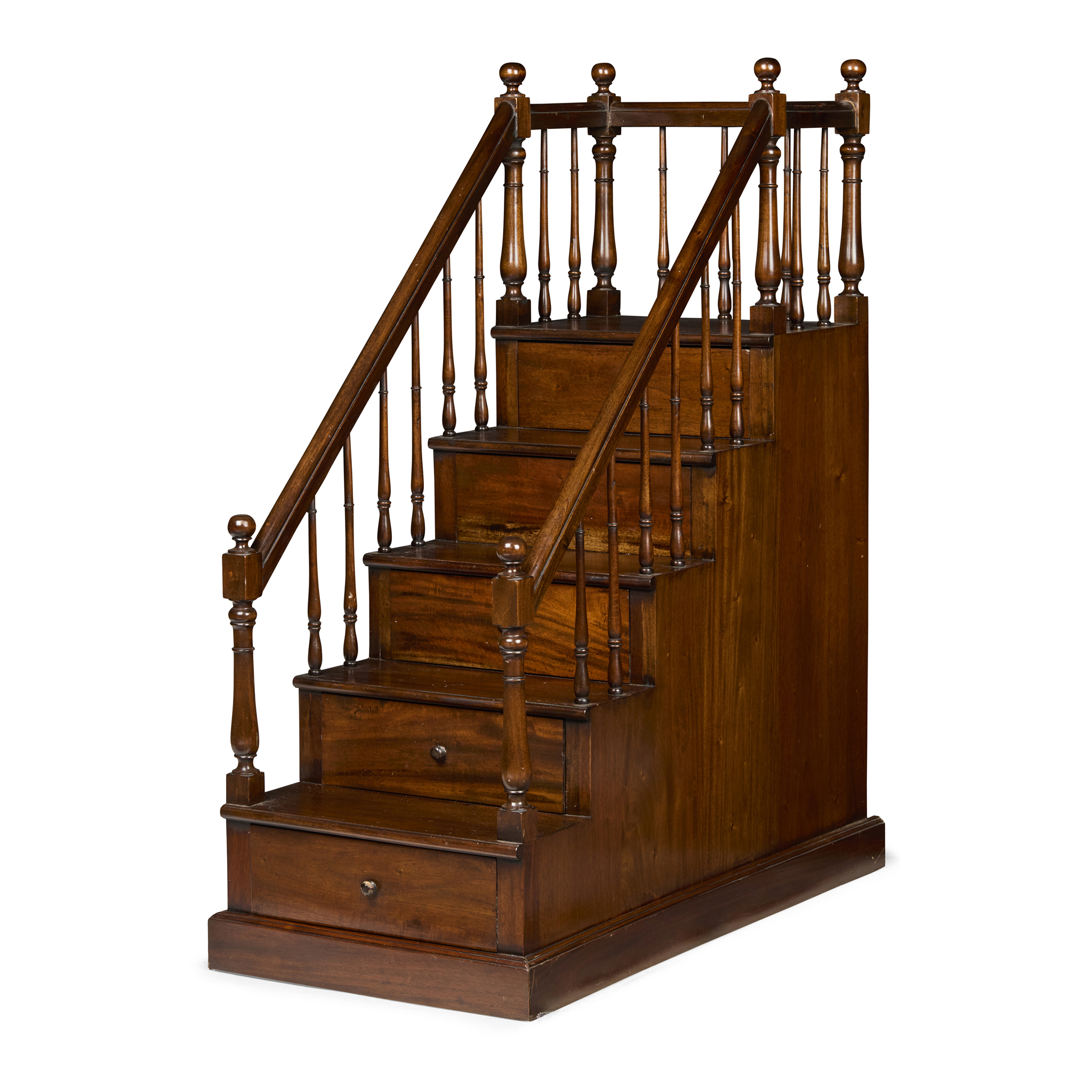 SET OF MAHOGANY LIBRARY STEPS