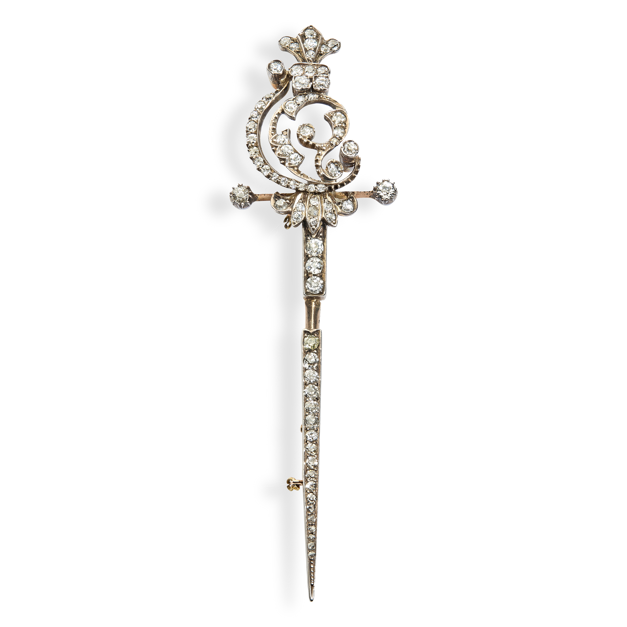 A late 19th century diamond jabot pin