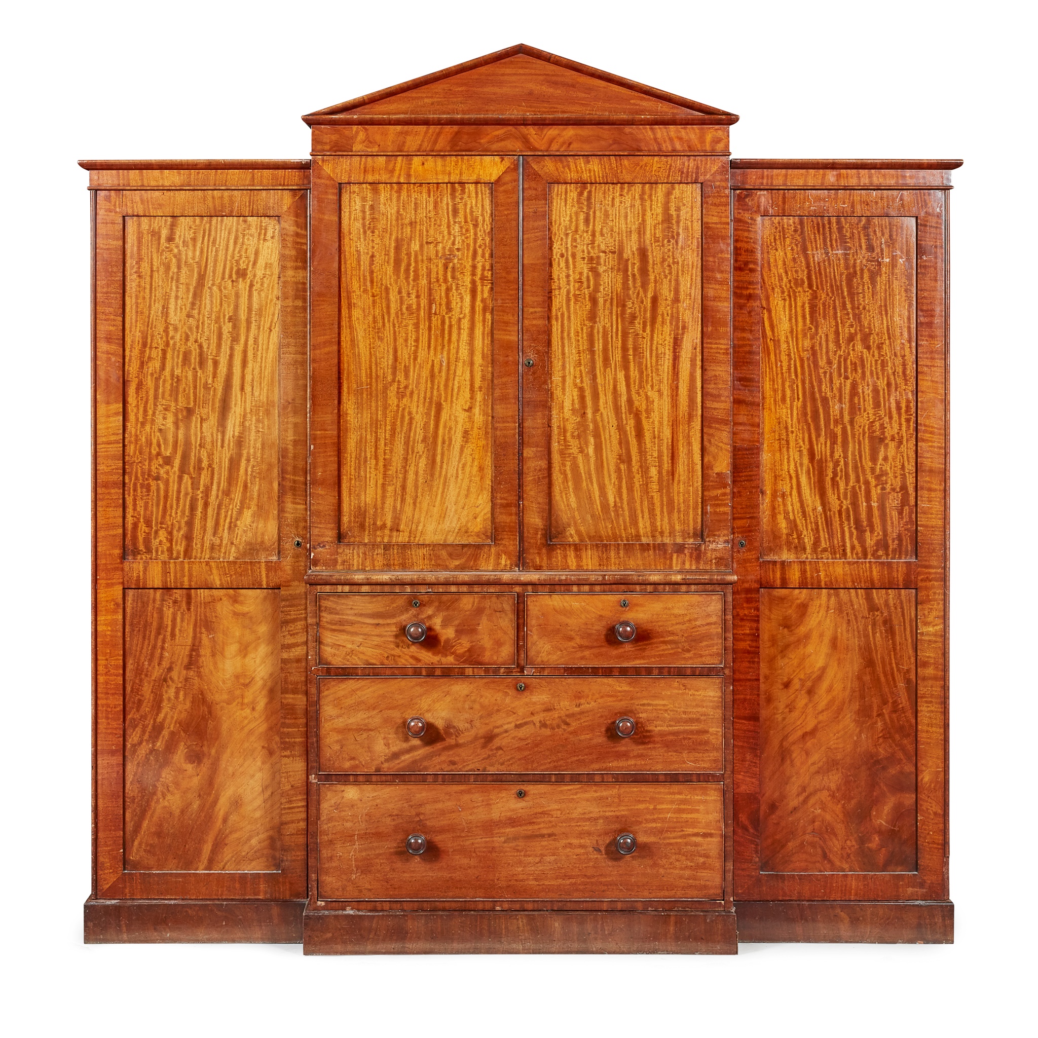 EARLY VICTORIAN MAHOGANY PRESS CUPBOARD WARDROBE