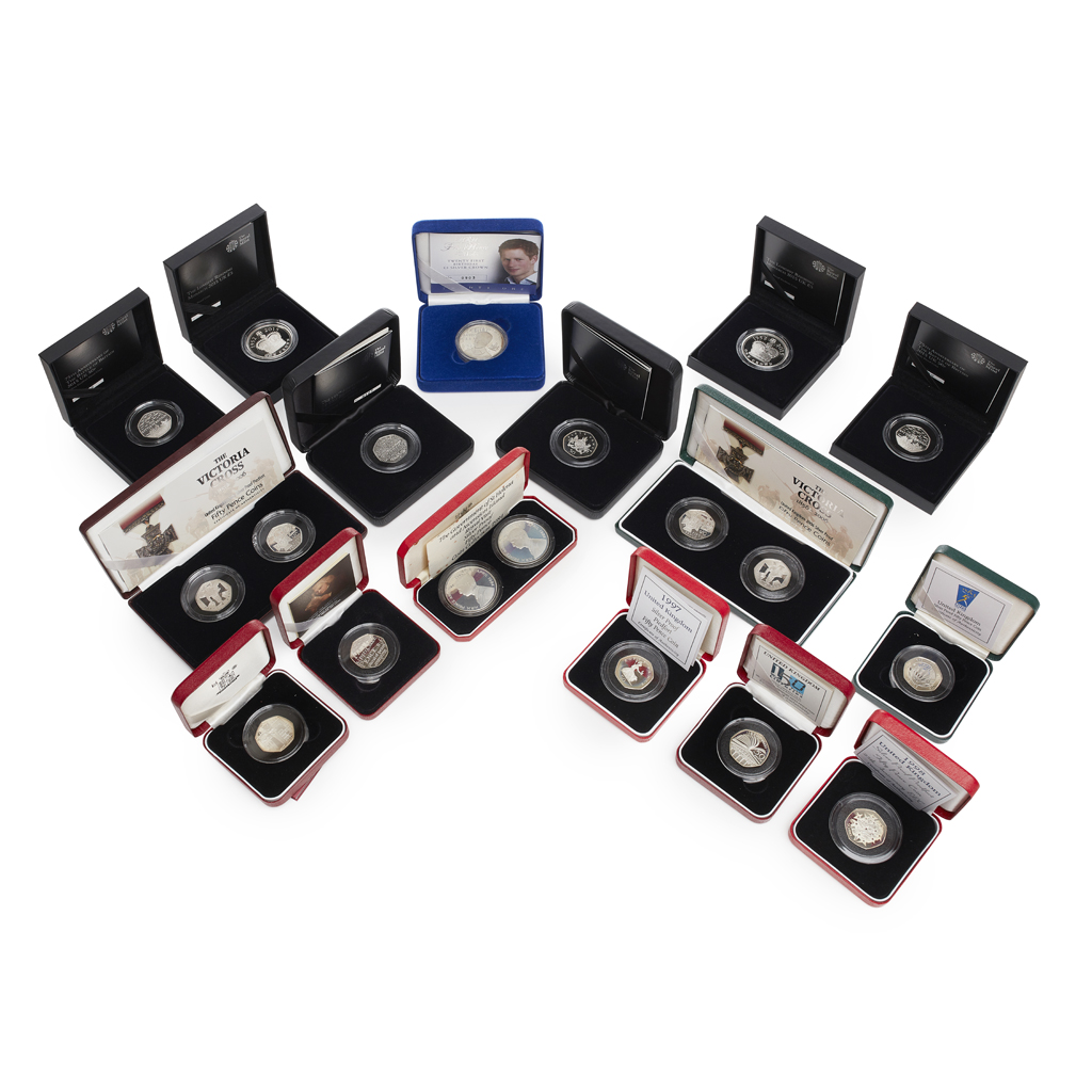 U.K. - A group of silver Piedfort and other proof coins