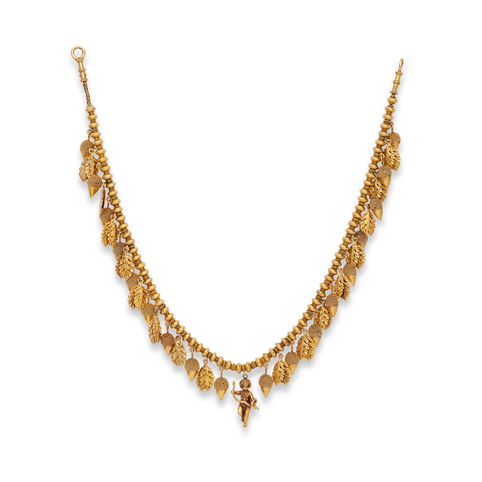 An Archaeological Revival fringe necklace, circa 1870