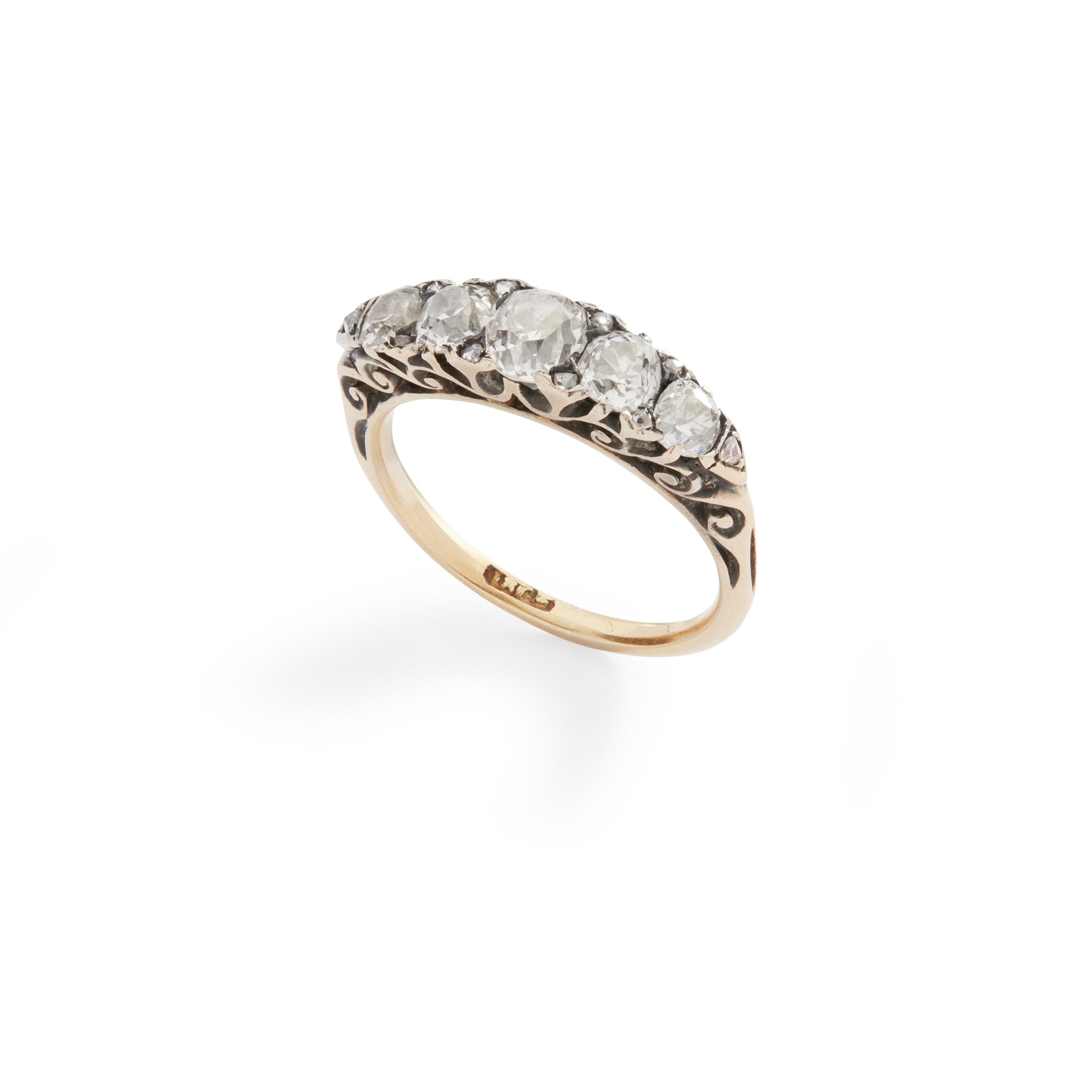 A Victorian five-stone diamond ring