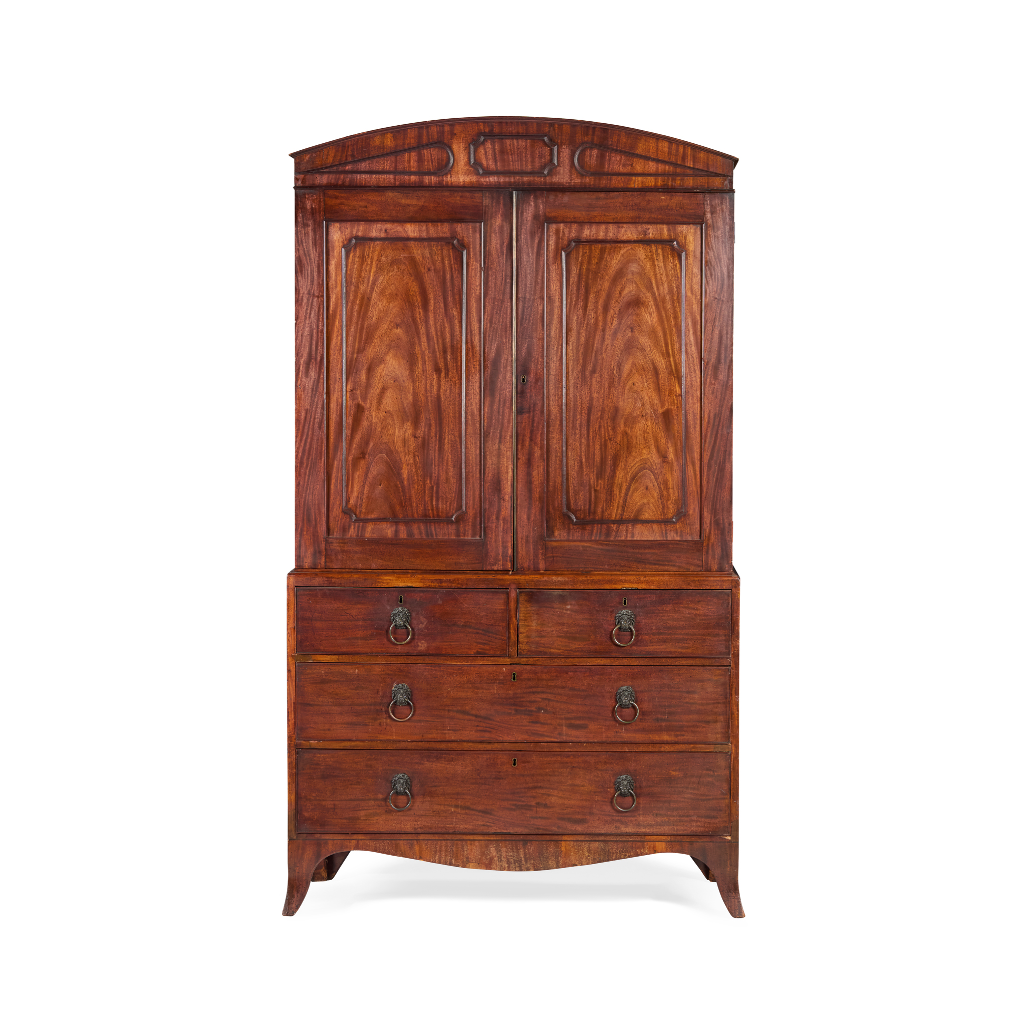 LATE REGENCY MAHOGANY LINEN PRESS