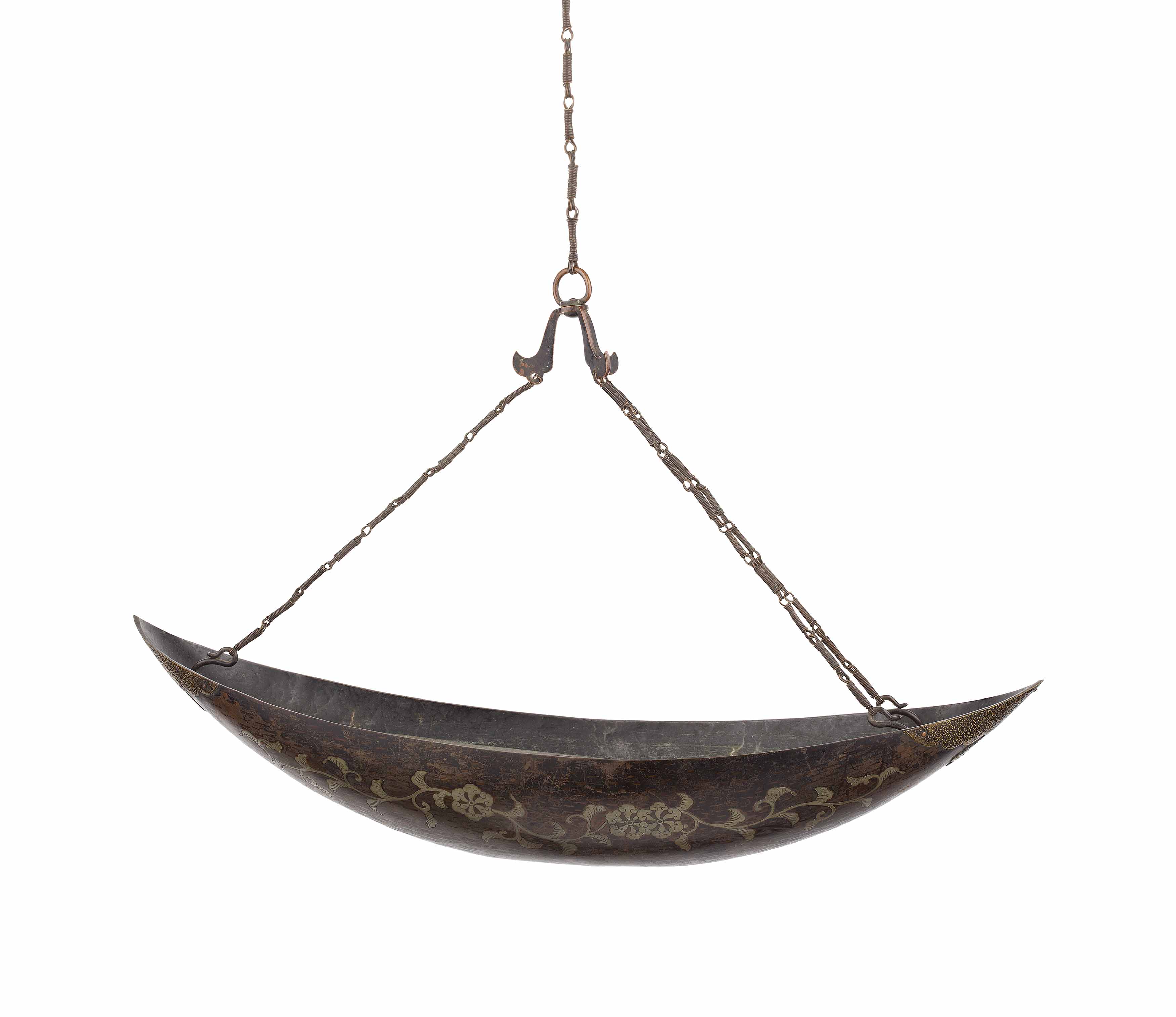 JAPANESE HANGING BRONZE INCENSE BURNER
