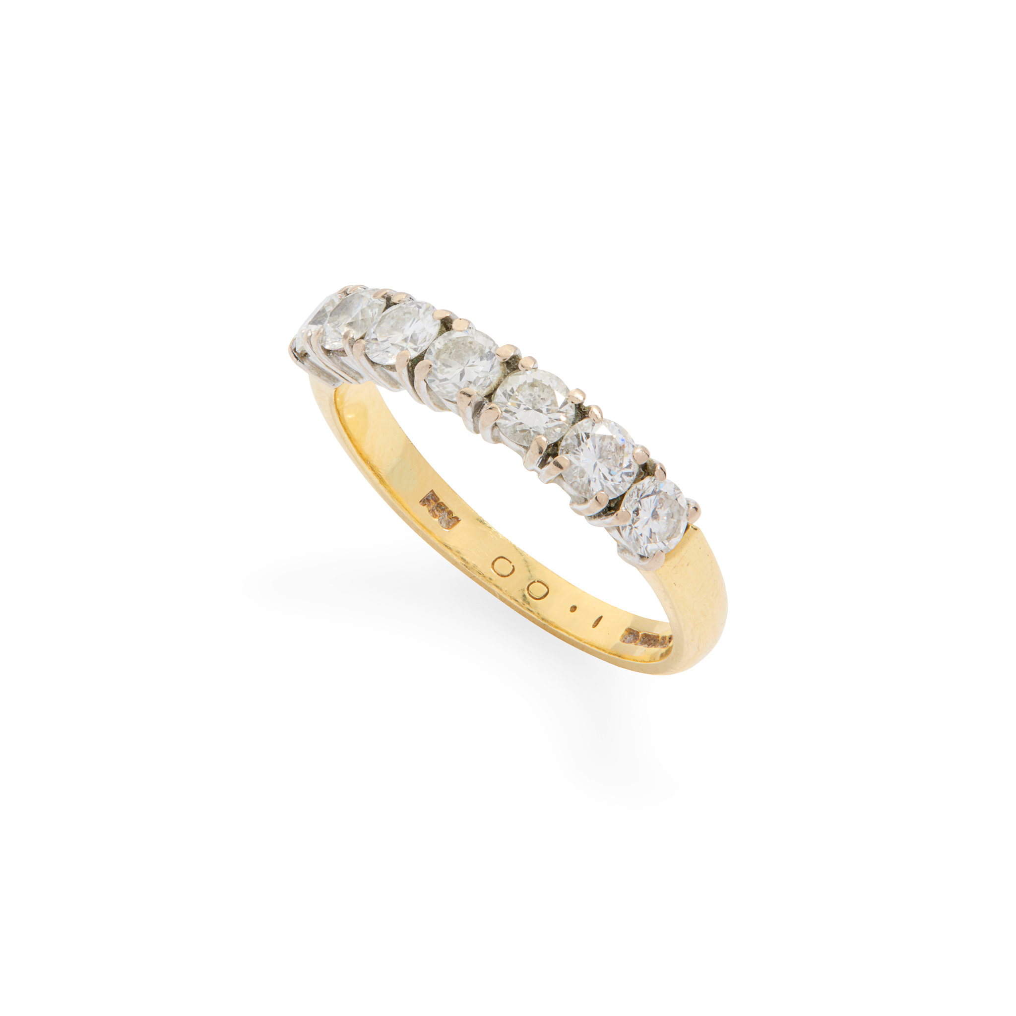 An 18ct gold diamond seven-stone ring