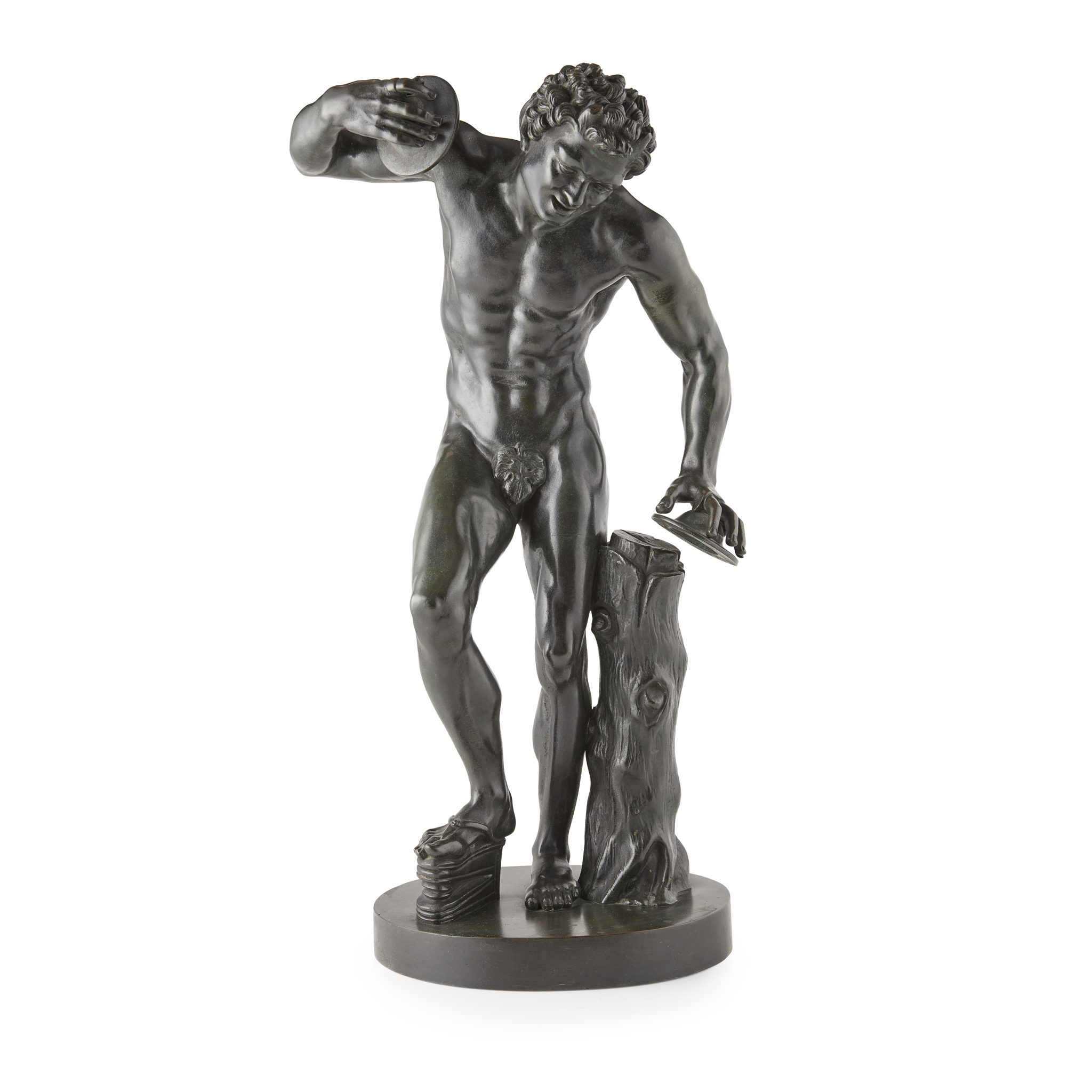 LARGE BRONZE FIGURE OF THE DANCING FAUN, AFTER THE ANTIQUE