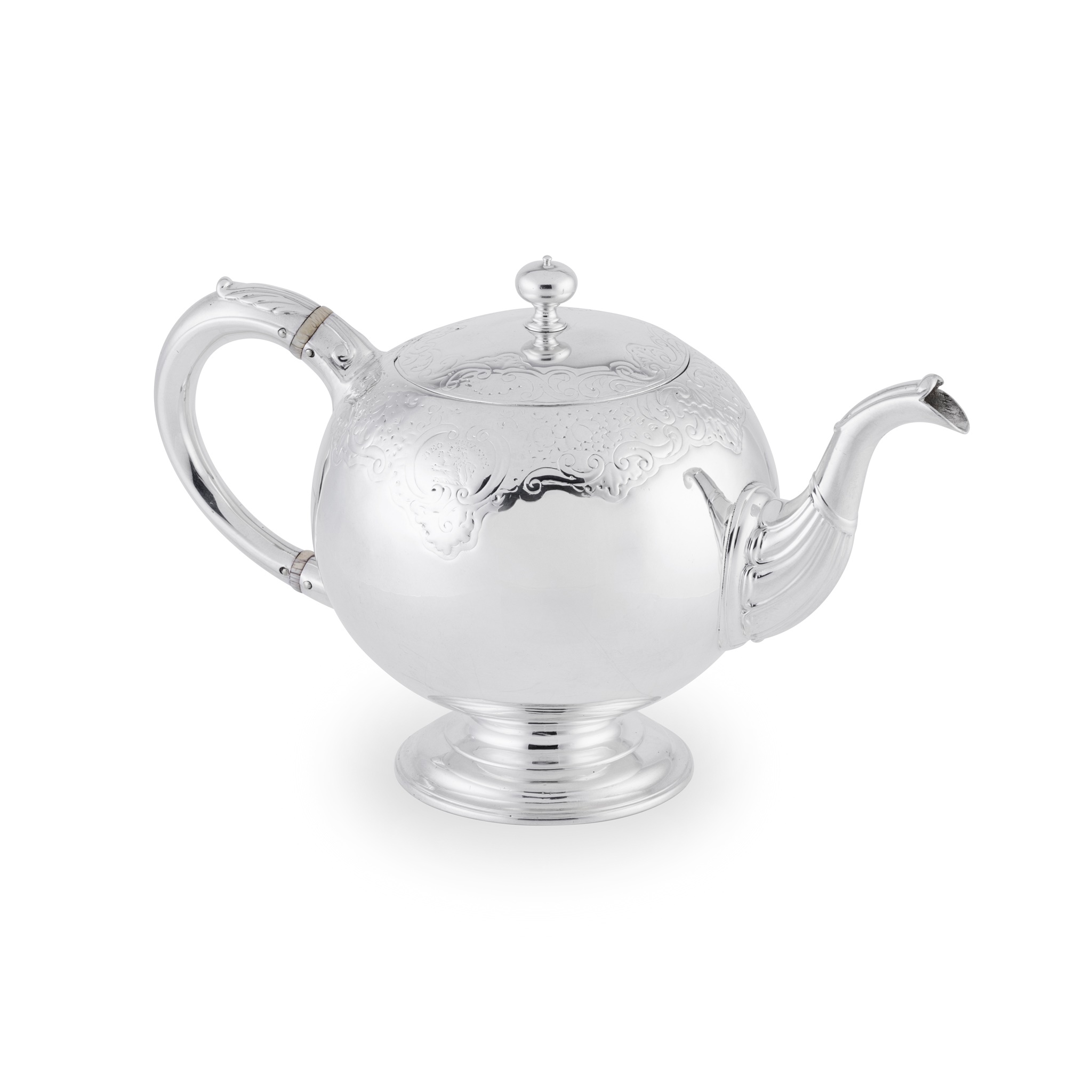 A GEORGE II BULLET TEAPOT