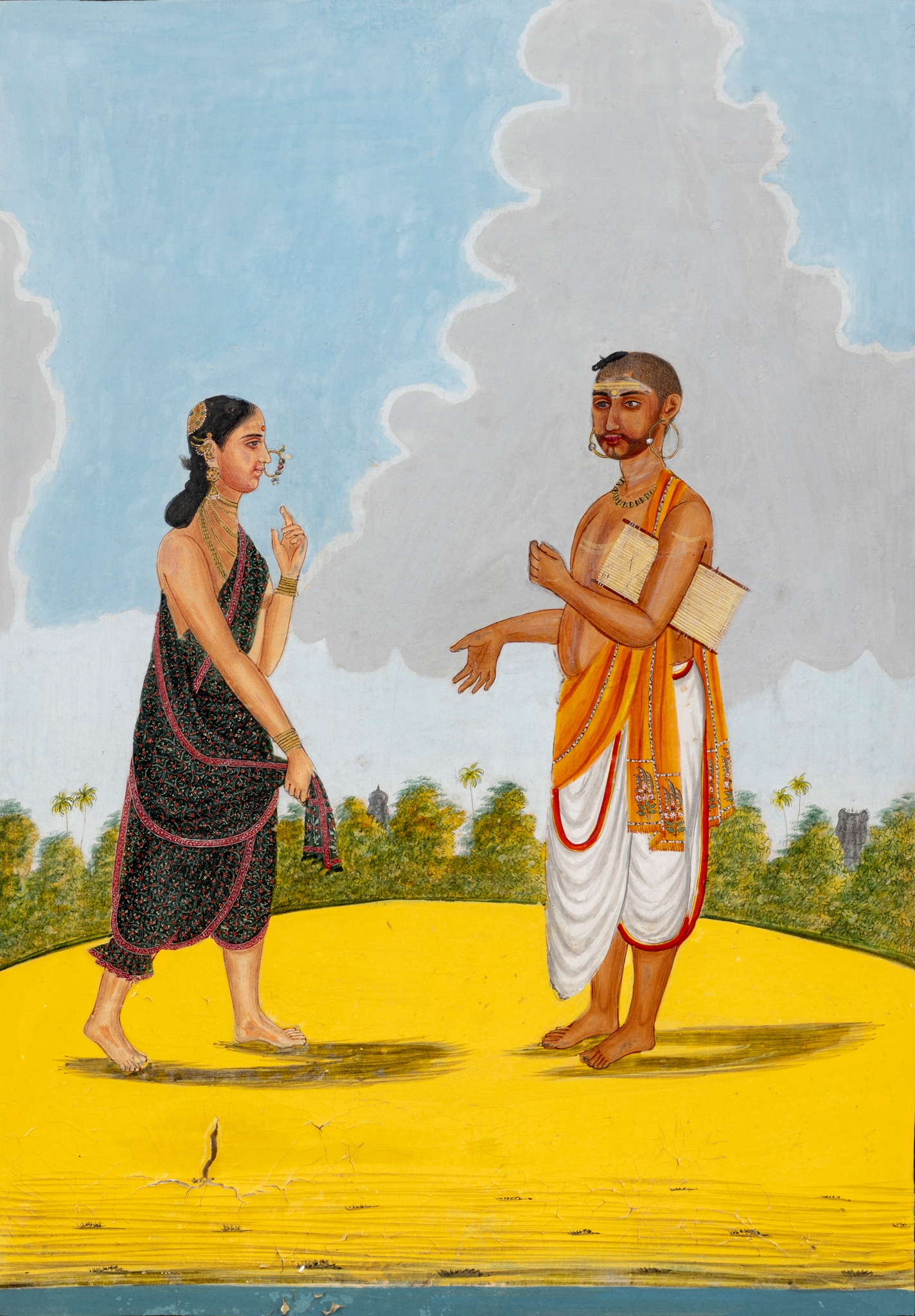 FOUR PAINTINGS OF RELIGIOUS FIGURES, CASTE AND TRADESMEN