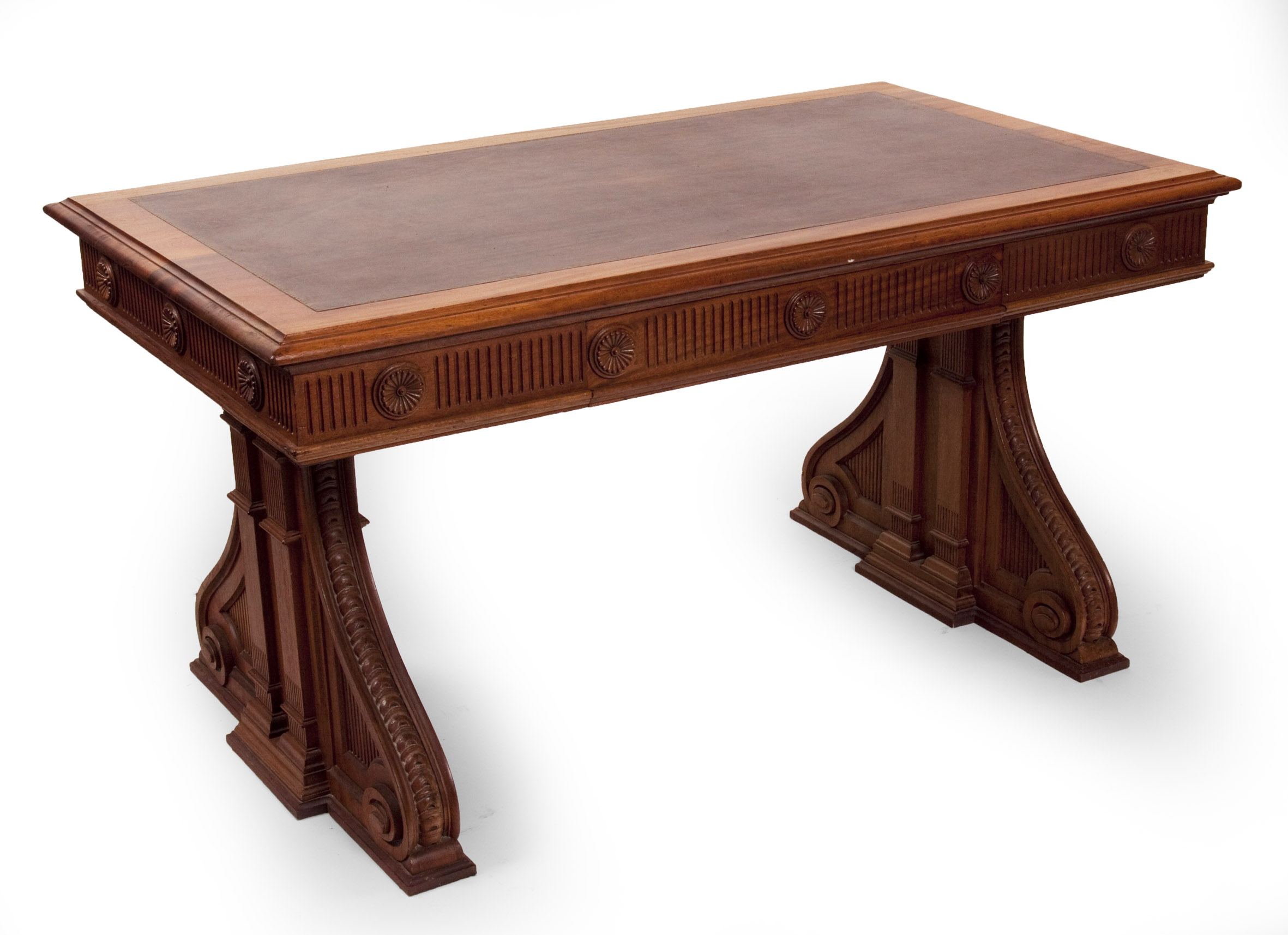 An Empire style mahogany library table