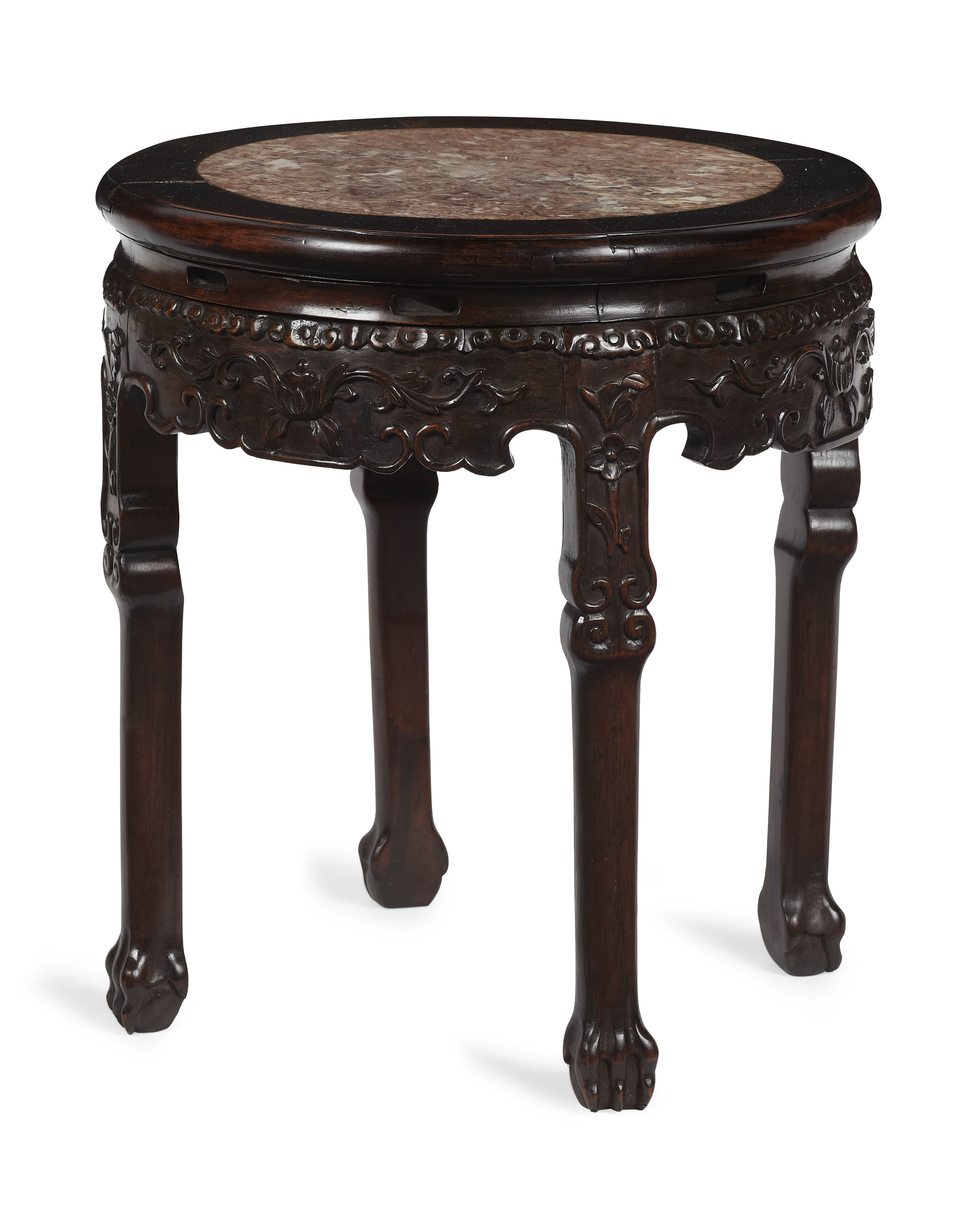 CHINESE HONGMU MARBLE TOP STAND