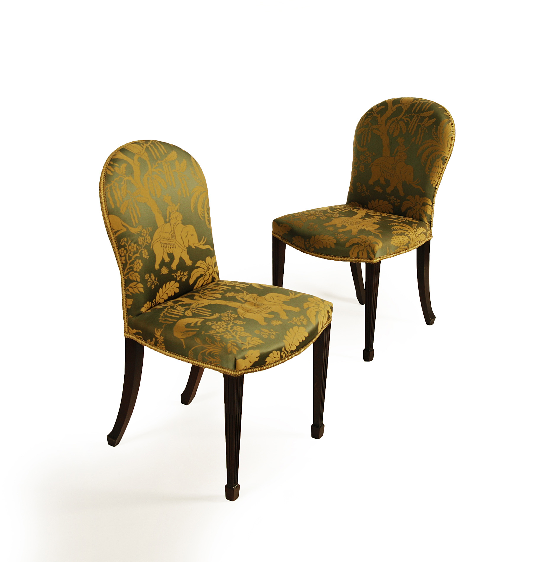 PAIR OF UPHOLSTERED SIDE CHAIRS