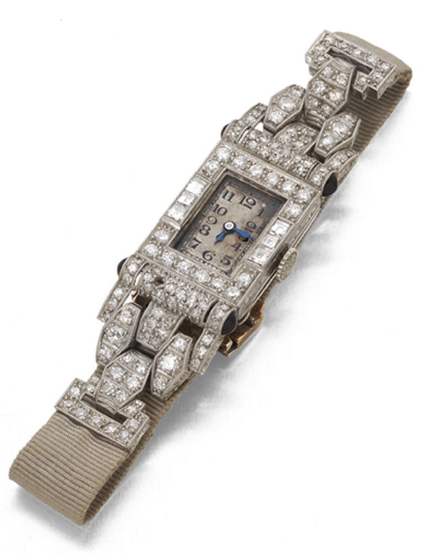 An Art Deco diamond set cocktail watch,