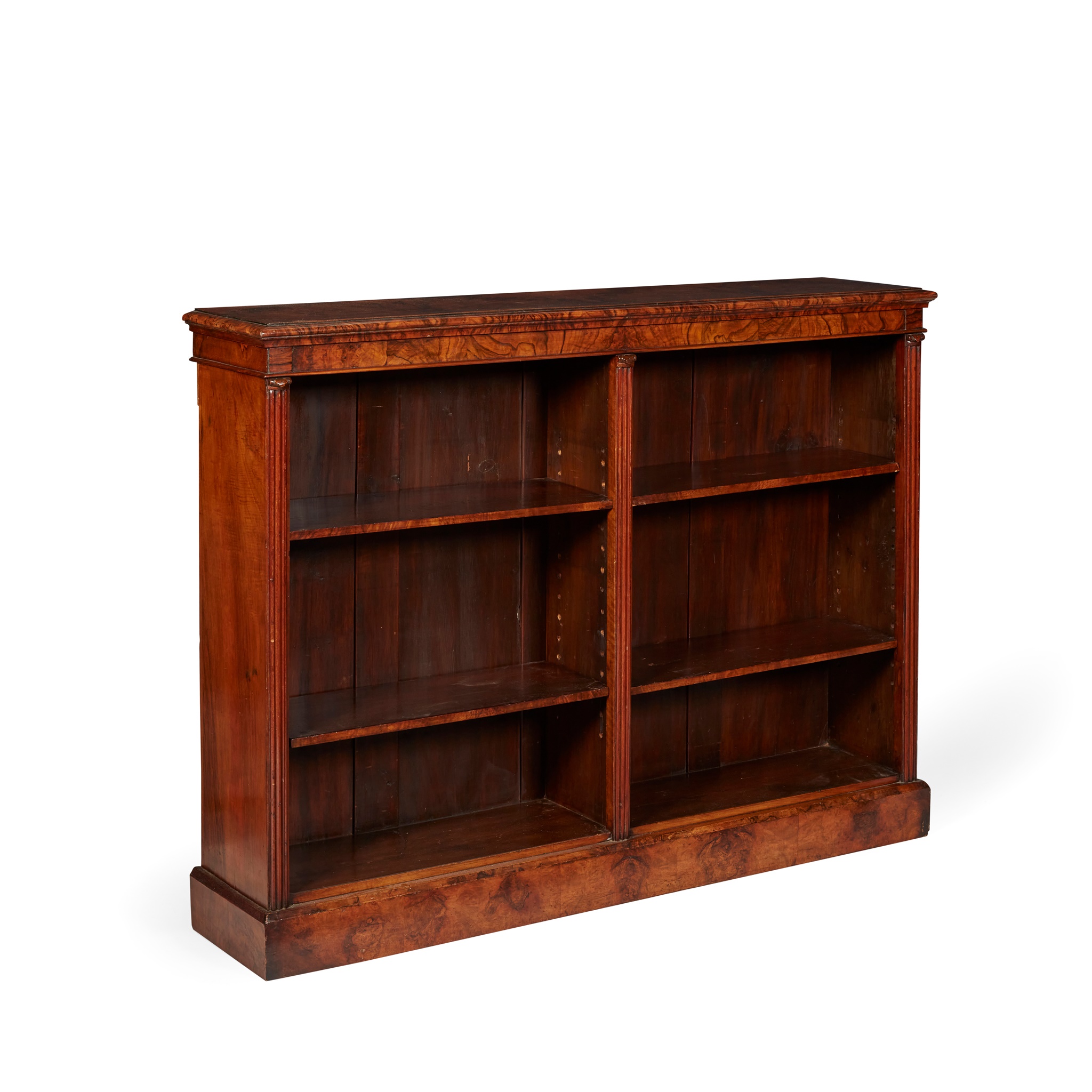 VICTORIAN WALNUT OPEN BOOKCASE