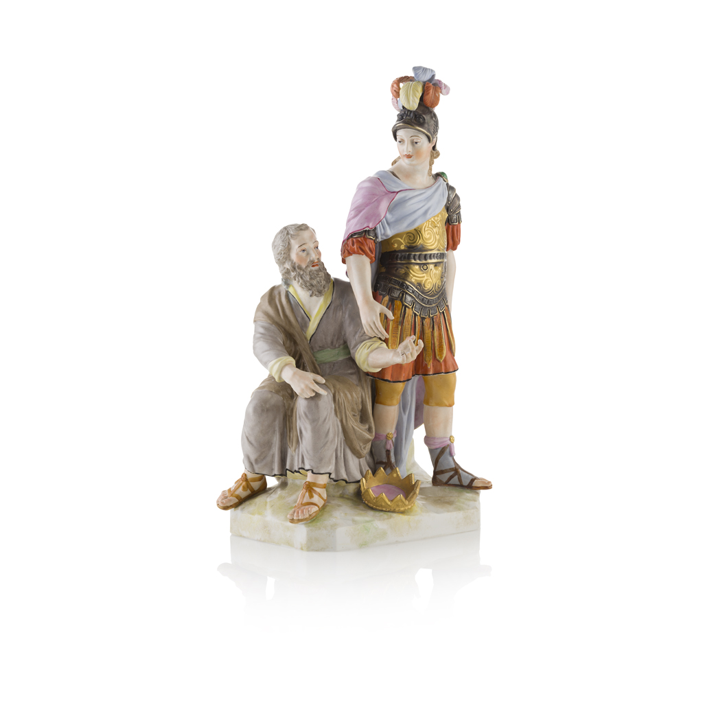 KPM BERLIN PORCELAIN FIGURE GROUP OF TELEMACHUS AND NESTOR