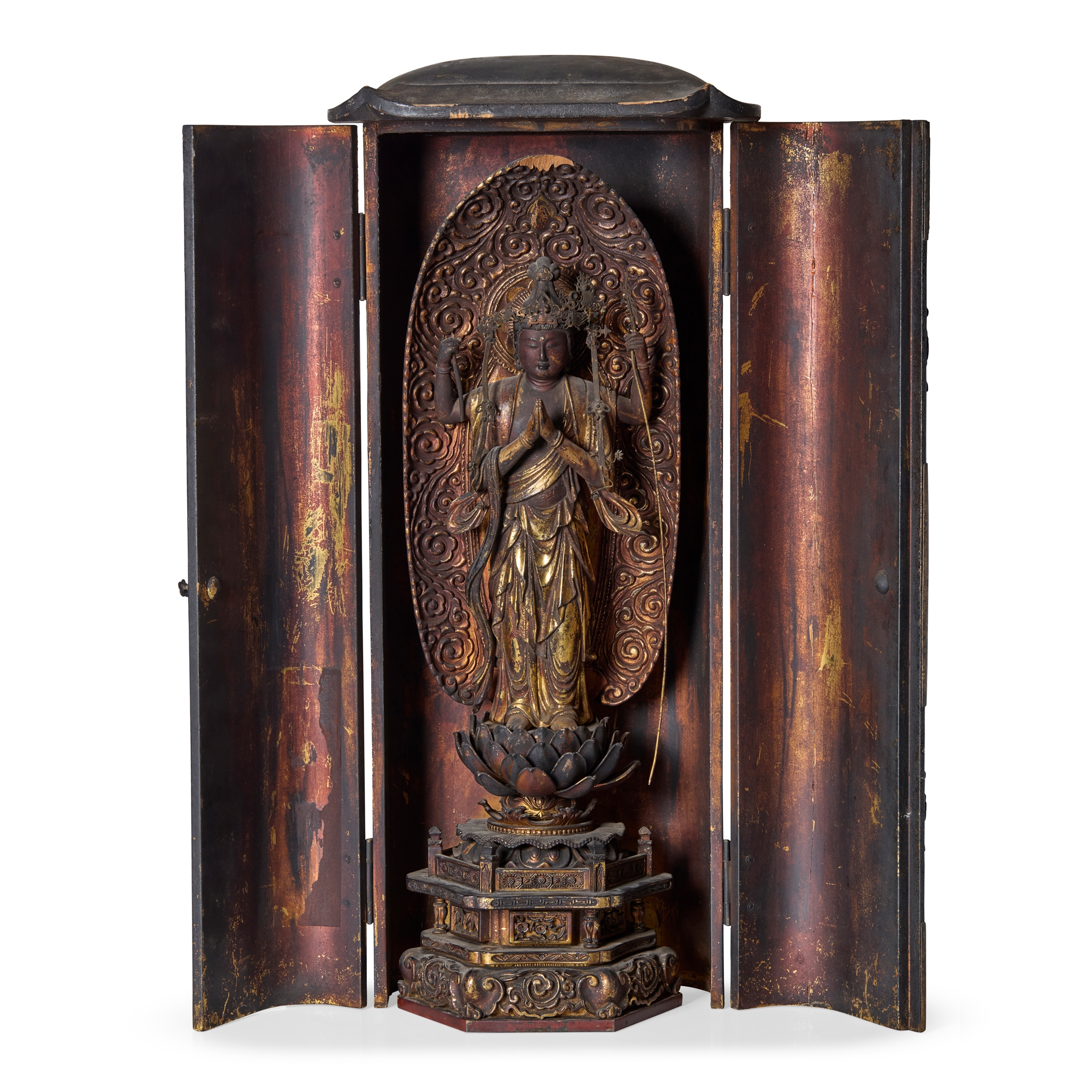 LARGE JAPANESE LACQUERED PORTABLE SHRINE, ZUSHI