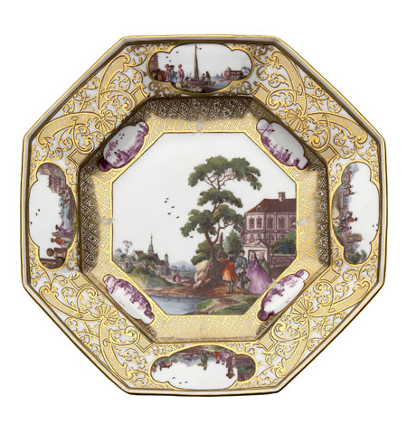 A Meissen octagonal plate from the Christie-Miller service, circa 1740