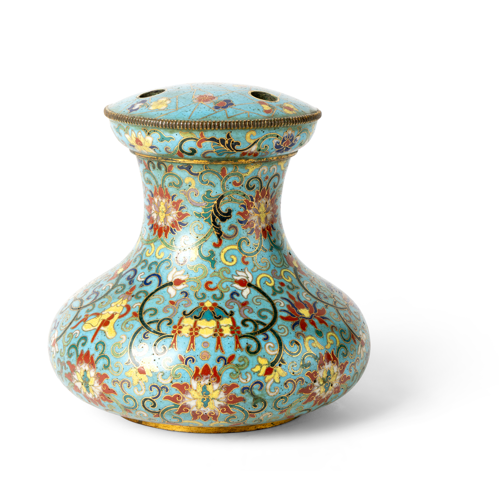 RARE CHINESE CLOISONNÉ ENAMEL FLOWER HOLDER