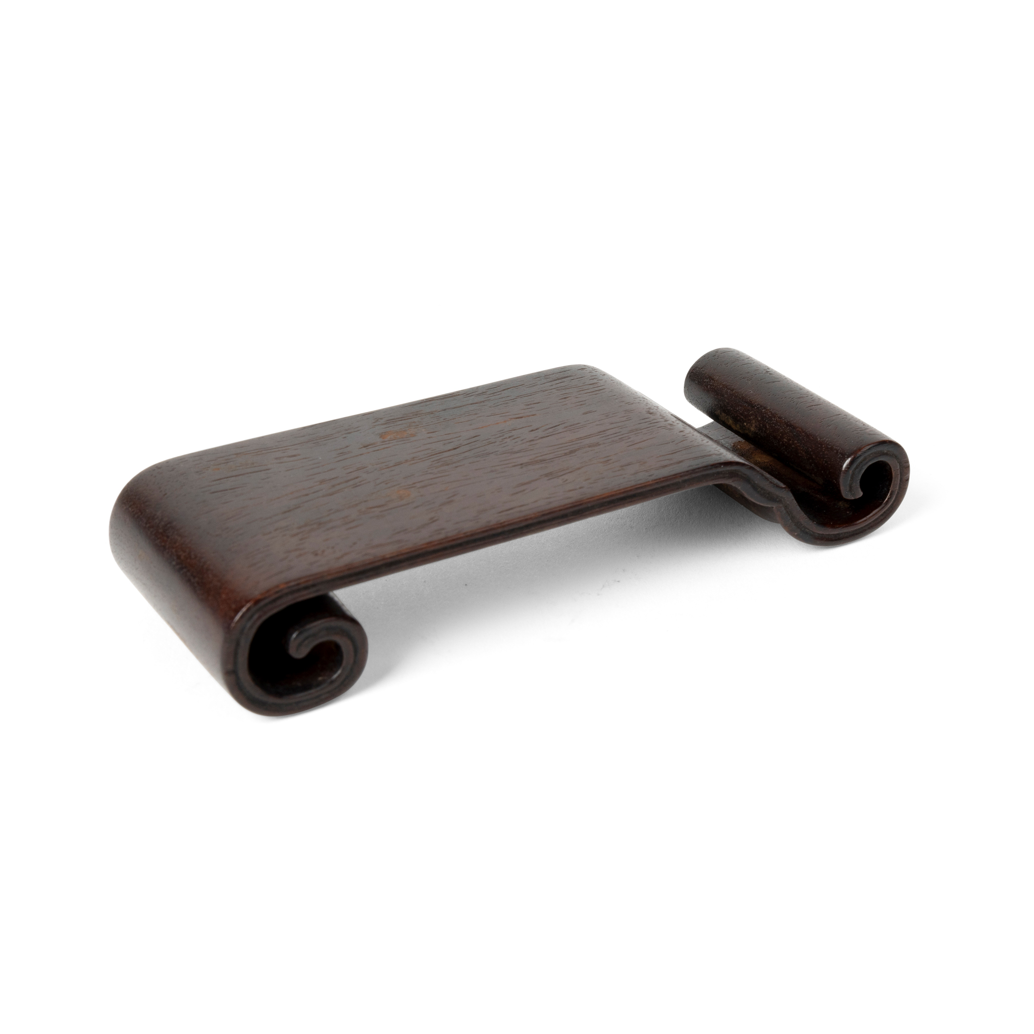 CHINESE ZITAN SCROLL-FORM INKSTICK REST