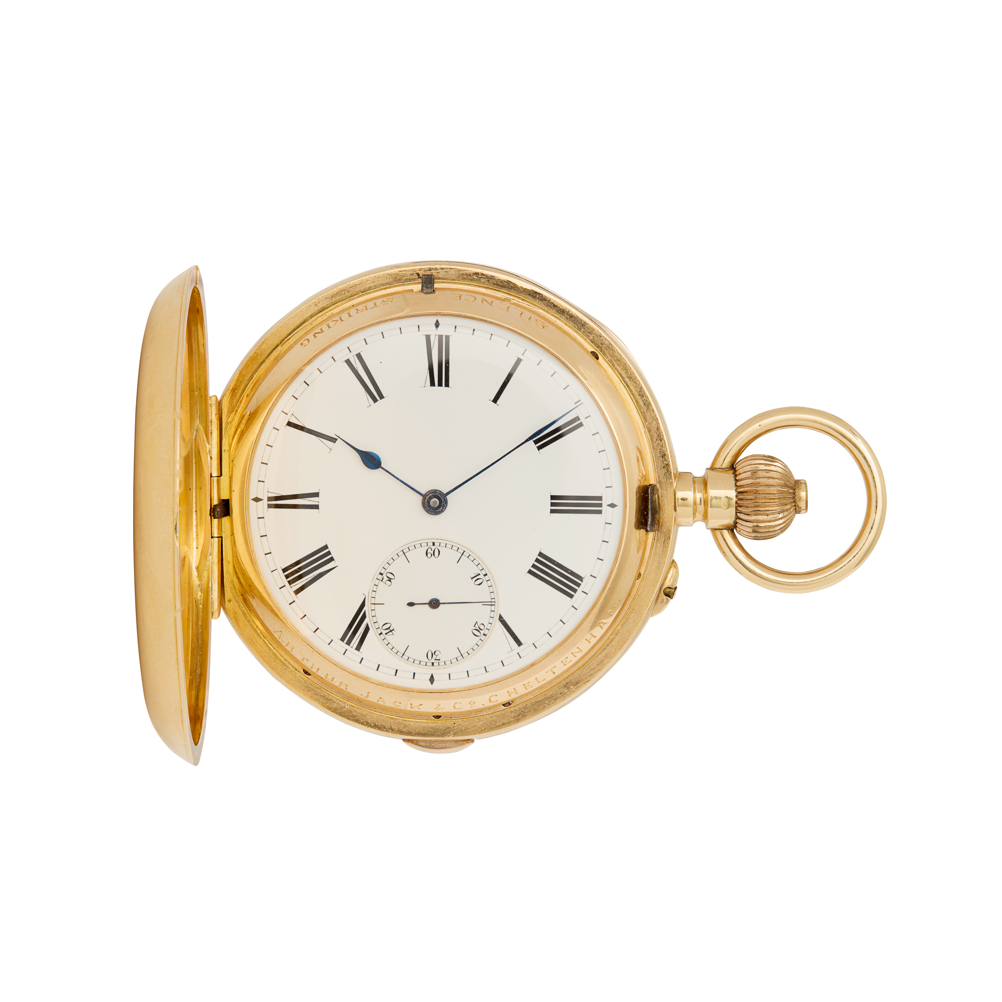 Arthur Jack & Co. A fine and rare two-train carrilon minute repeating grand sonnerie pocket watch