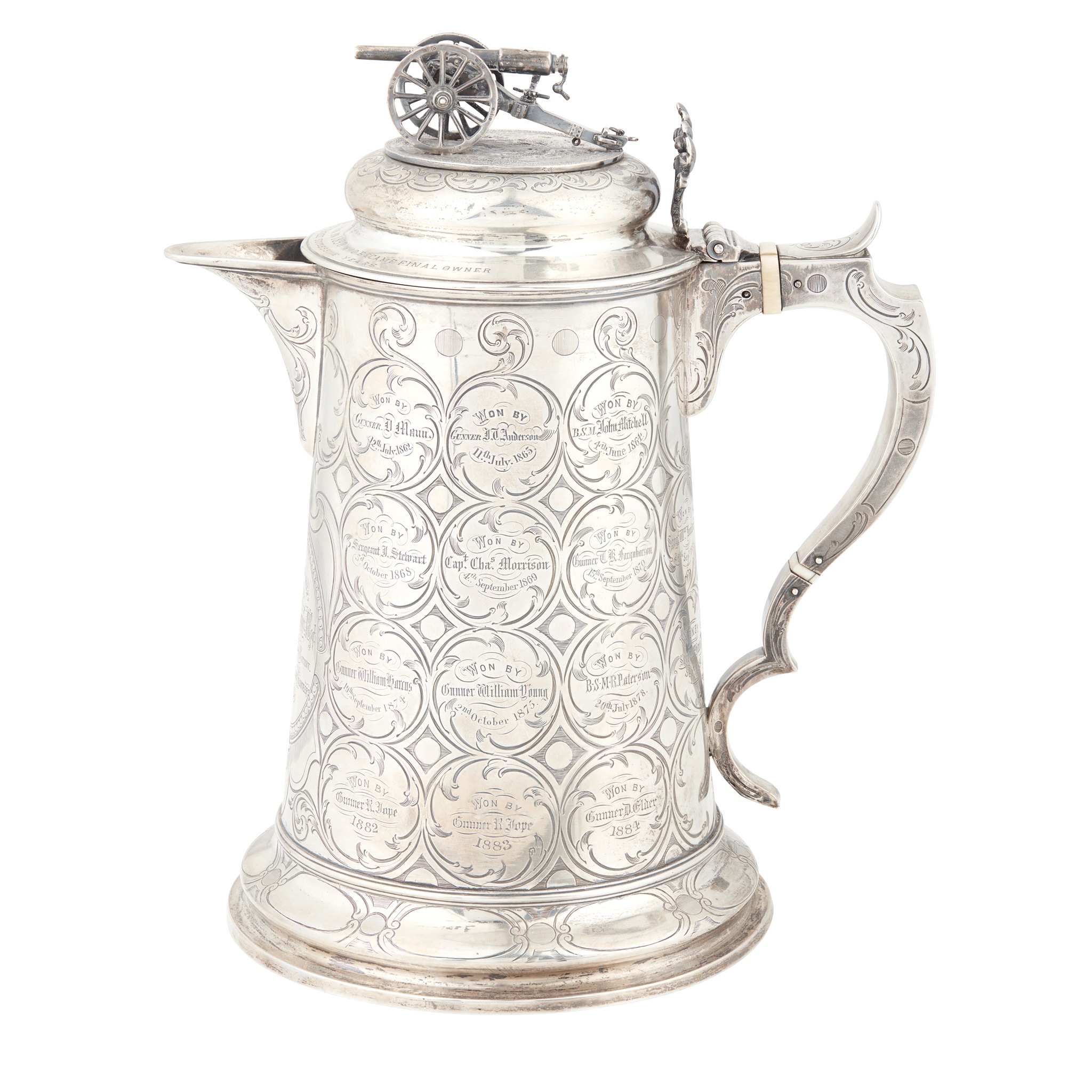 A VICTORIAN PRESENTATION LIDDED JUG