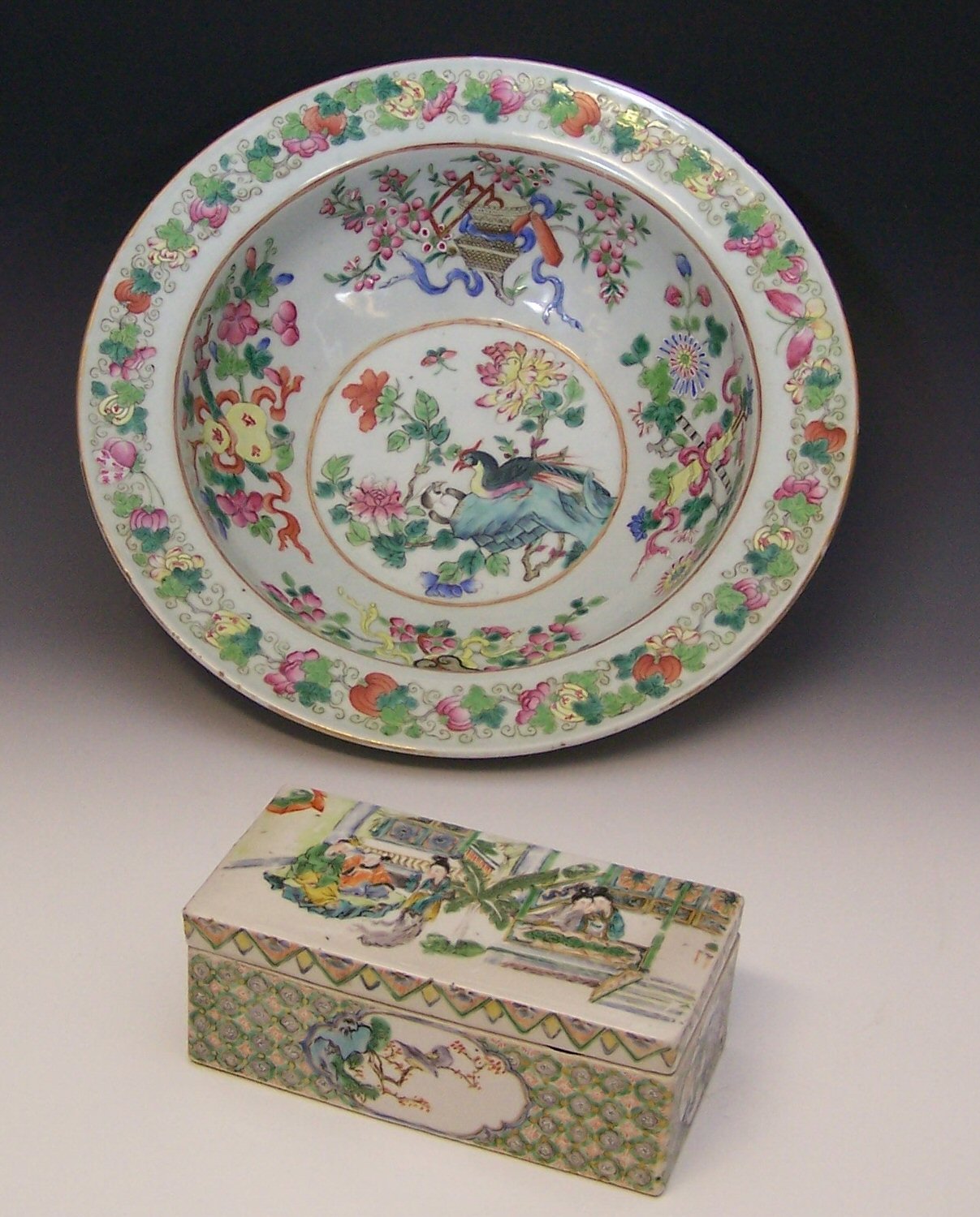 A Canton famille rose bowl,