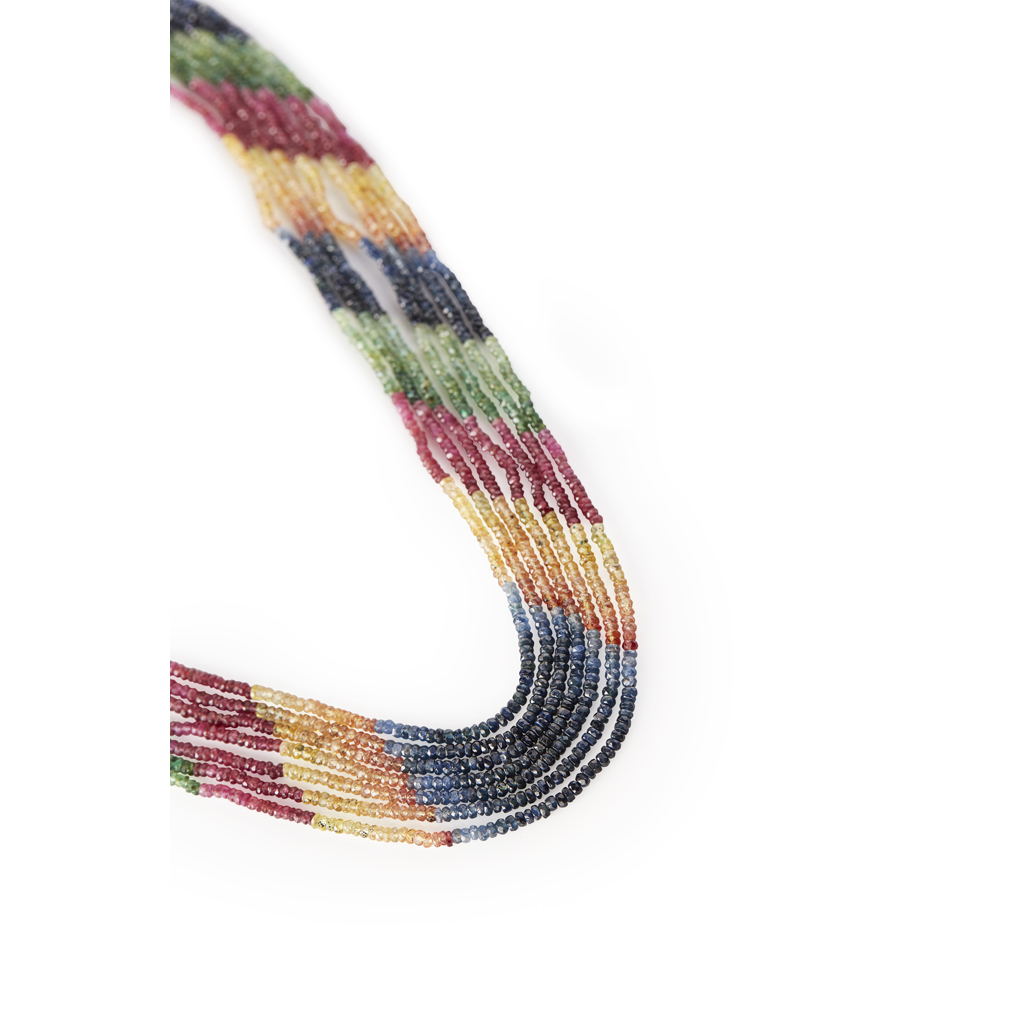 An Indian Art Deco style multi-gem set necklace