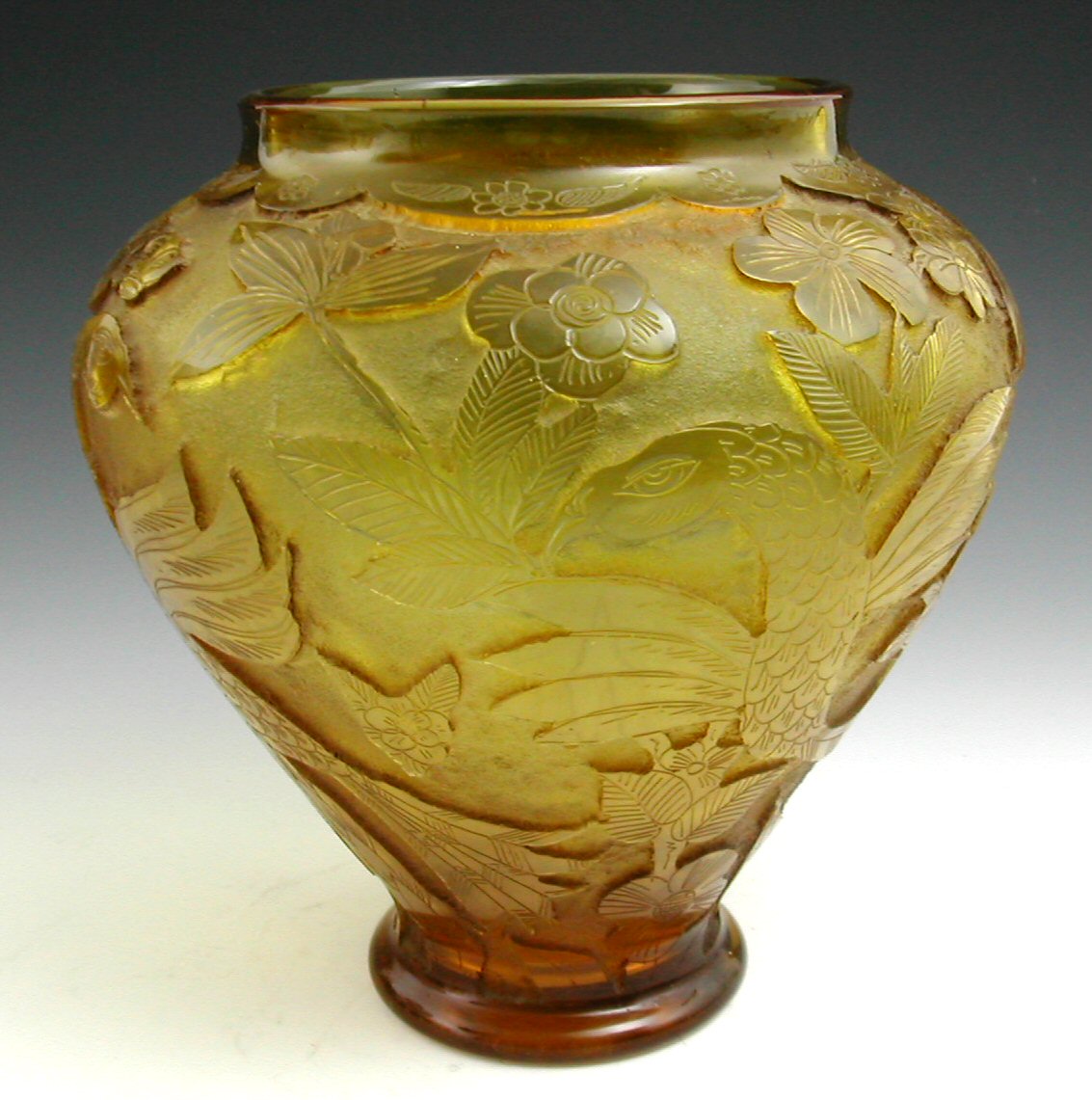 A Moser amber glass vase,