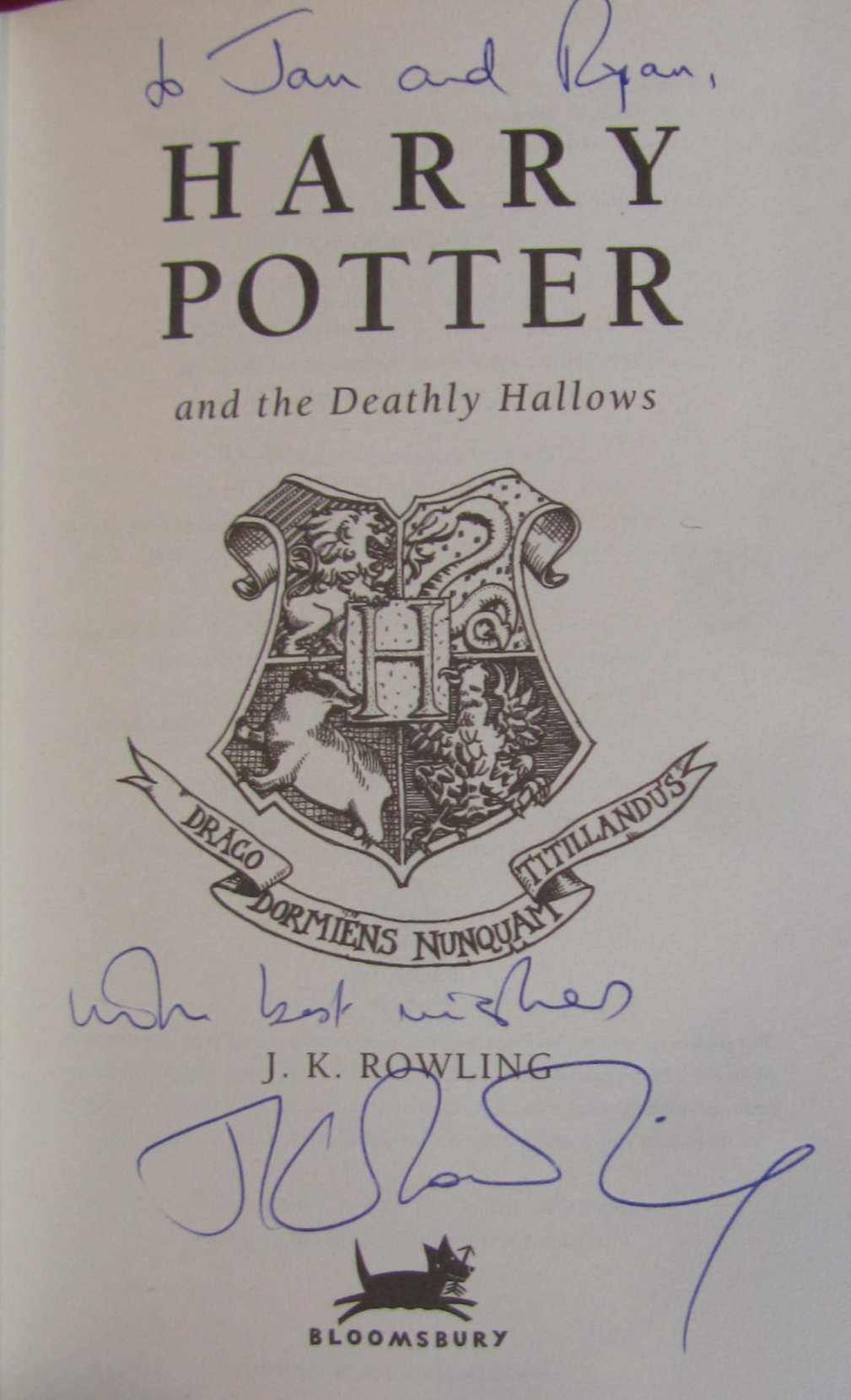 Rowling, J.K. SALEROOM NOTICE: ADDITIONAL LOT, NOT IN CATALOGUE