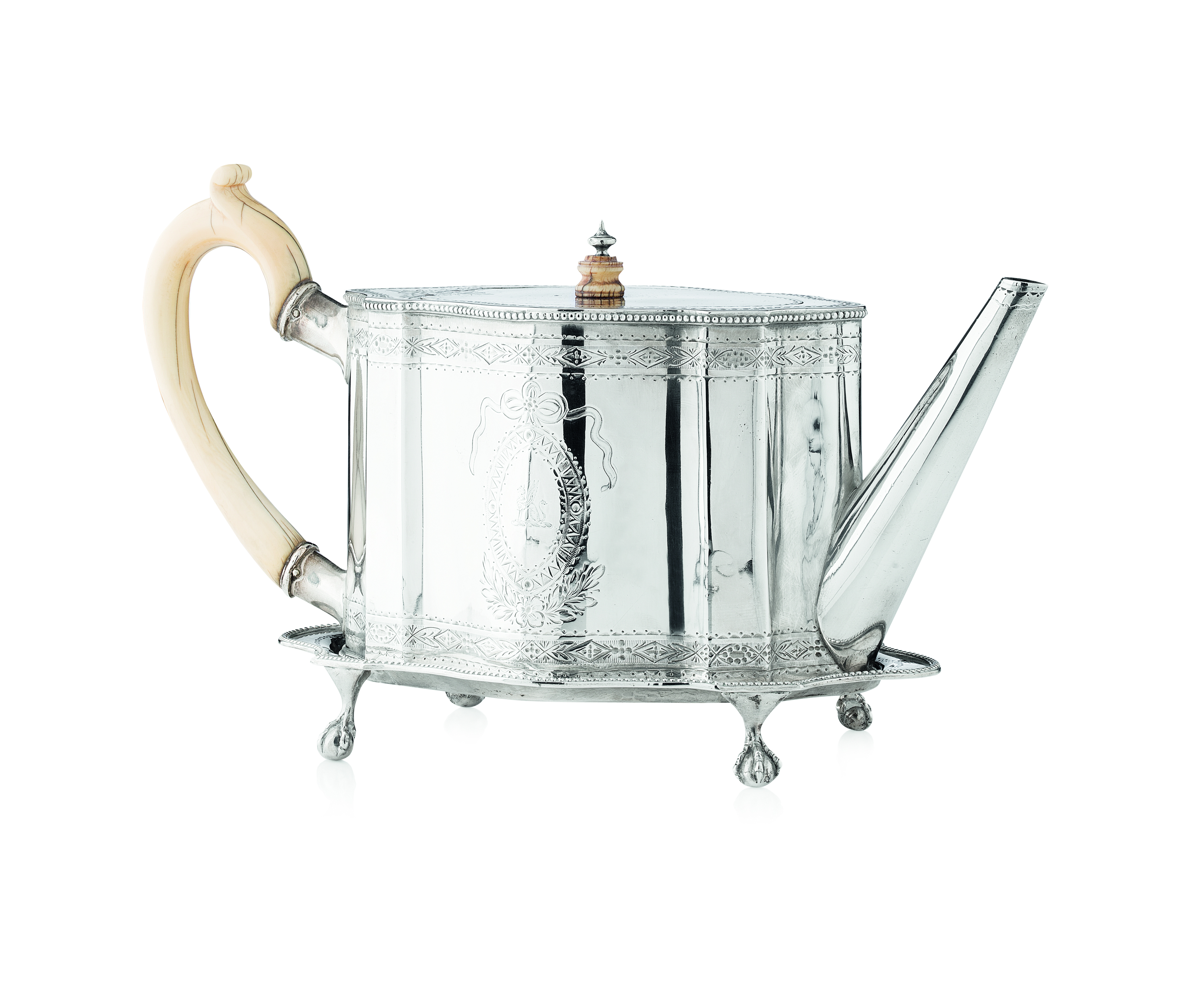 A matched Victorian three piece part tea set