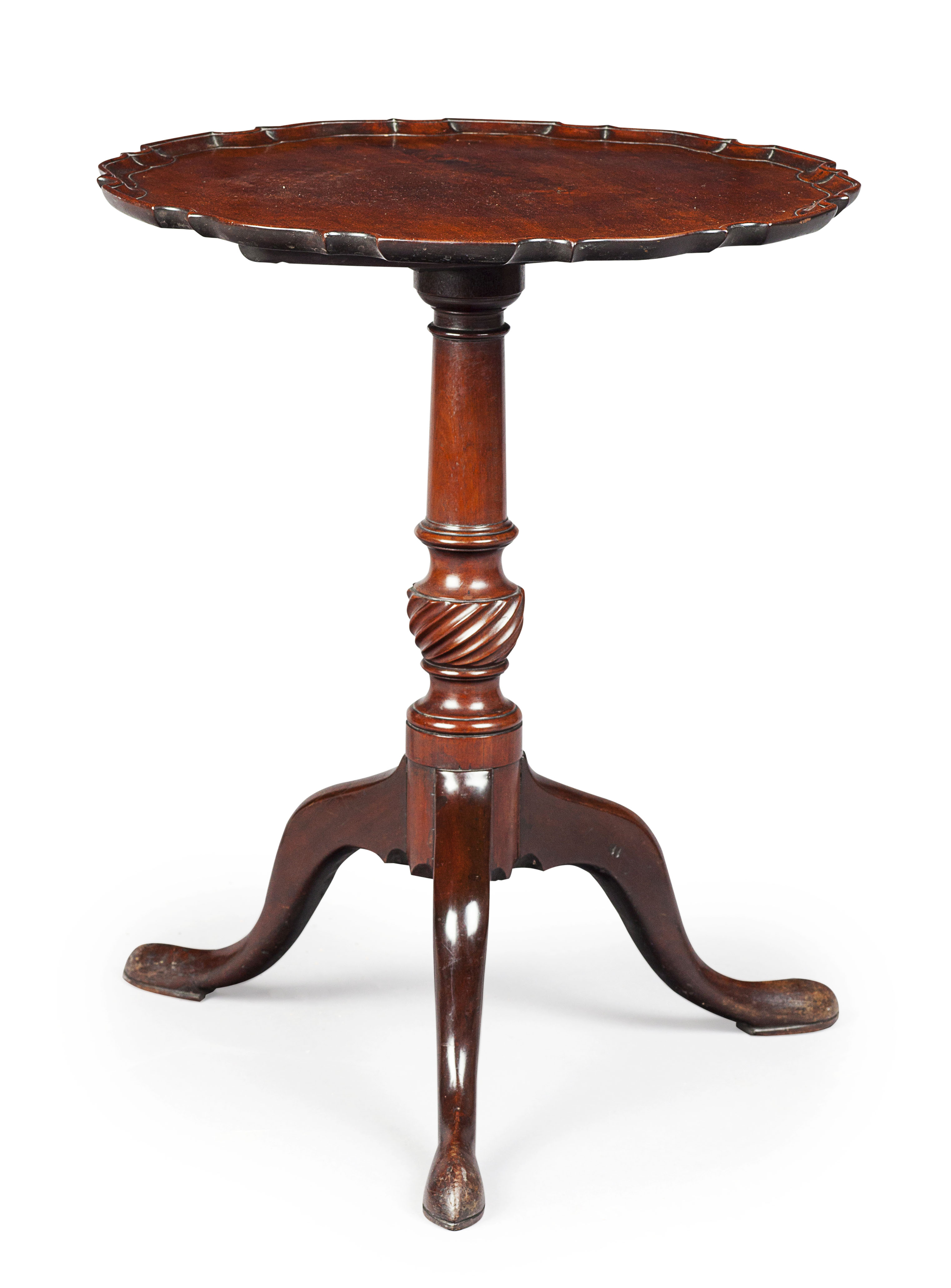 GEORGE III MAHOGANY PIECRUST TRIPOD TABLE