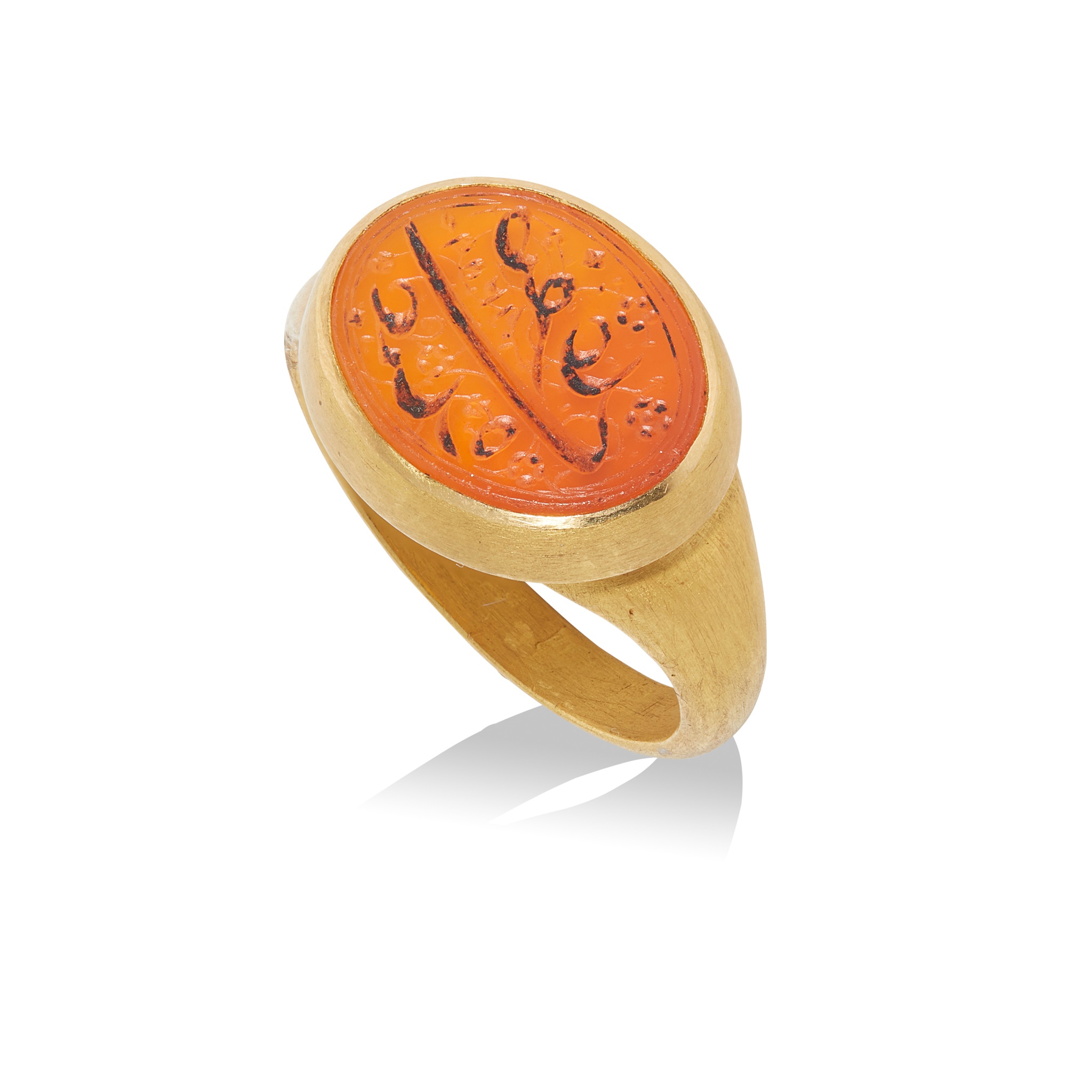 A carved carnelian ring