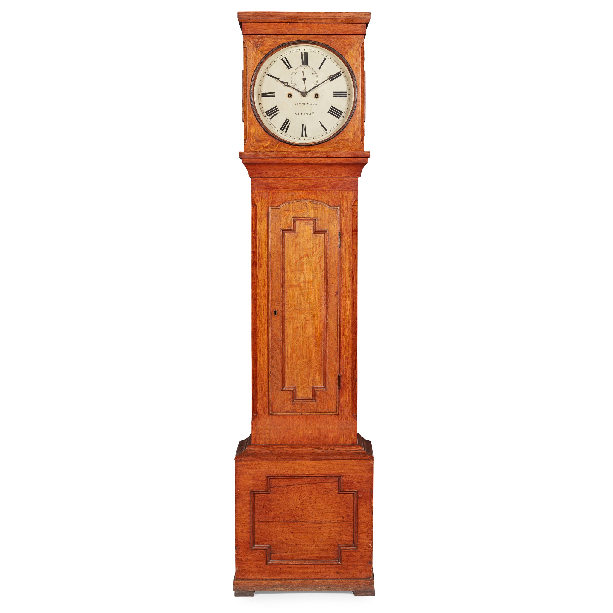 SCOTTISH OAK LONGCASE CLOCK, J. & W. MITCHELL, GLASGOW