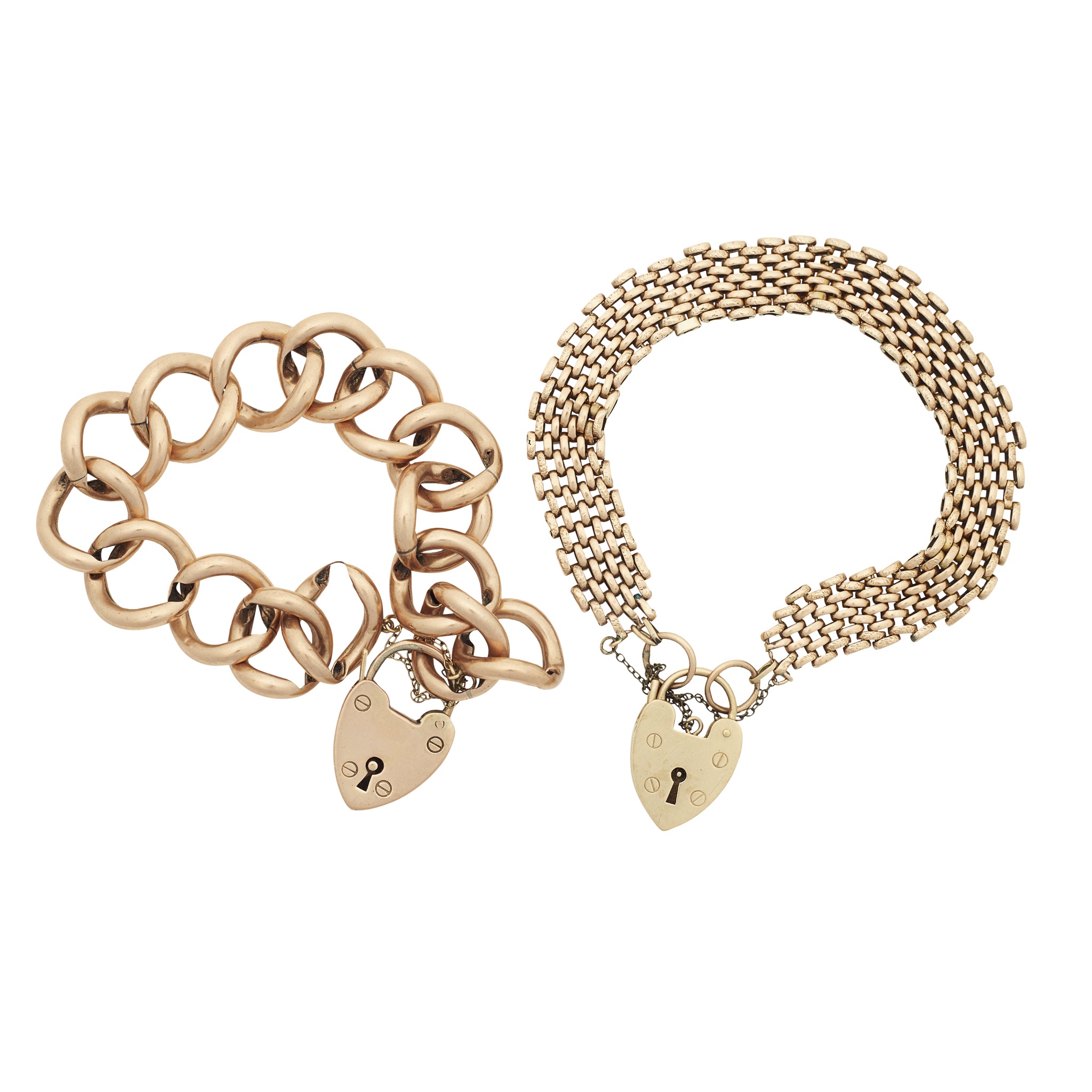 Two 9ct gold bracelets