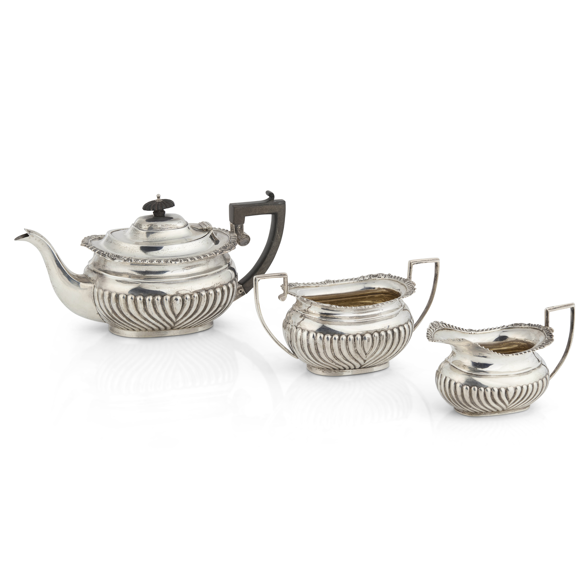A THREE PIECE TEA SERVICE