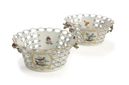 A pair of Royal Copenhagen fruit baskets, circa 1777,
