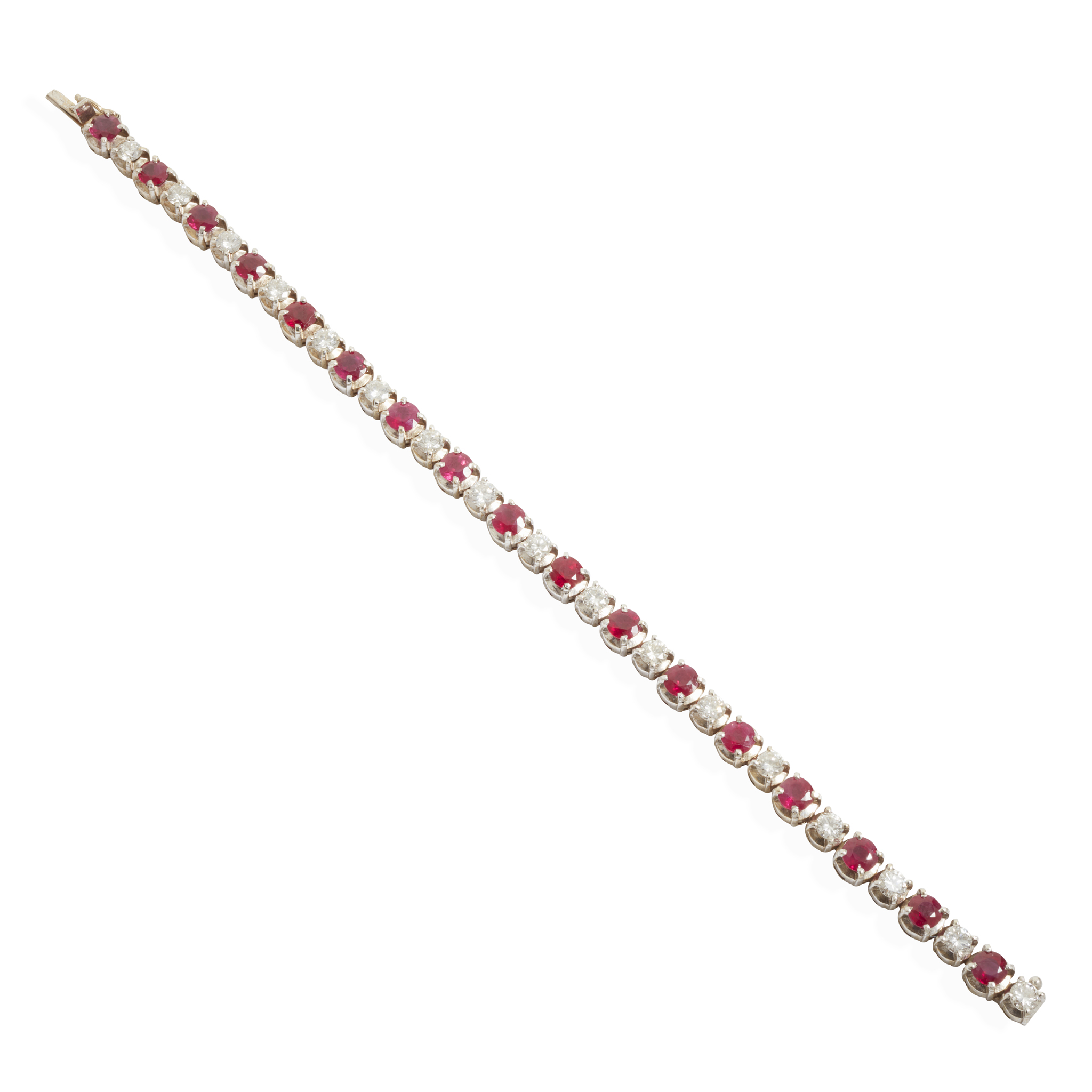 A ruby and diamond bracelet