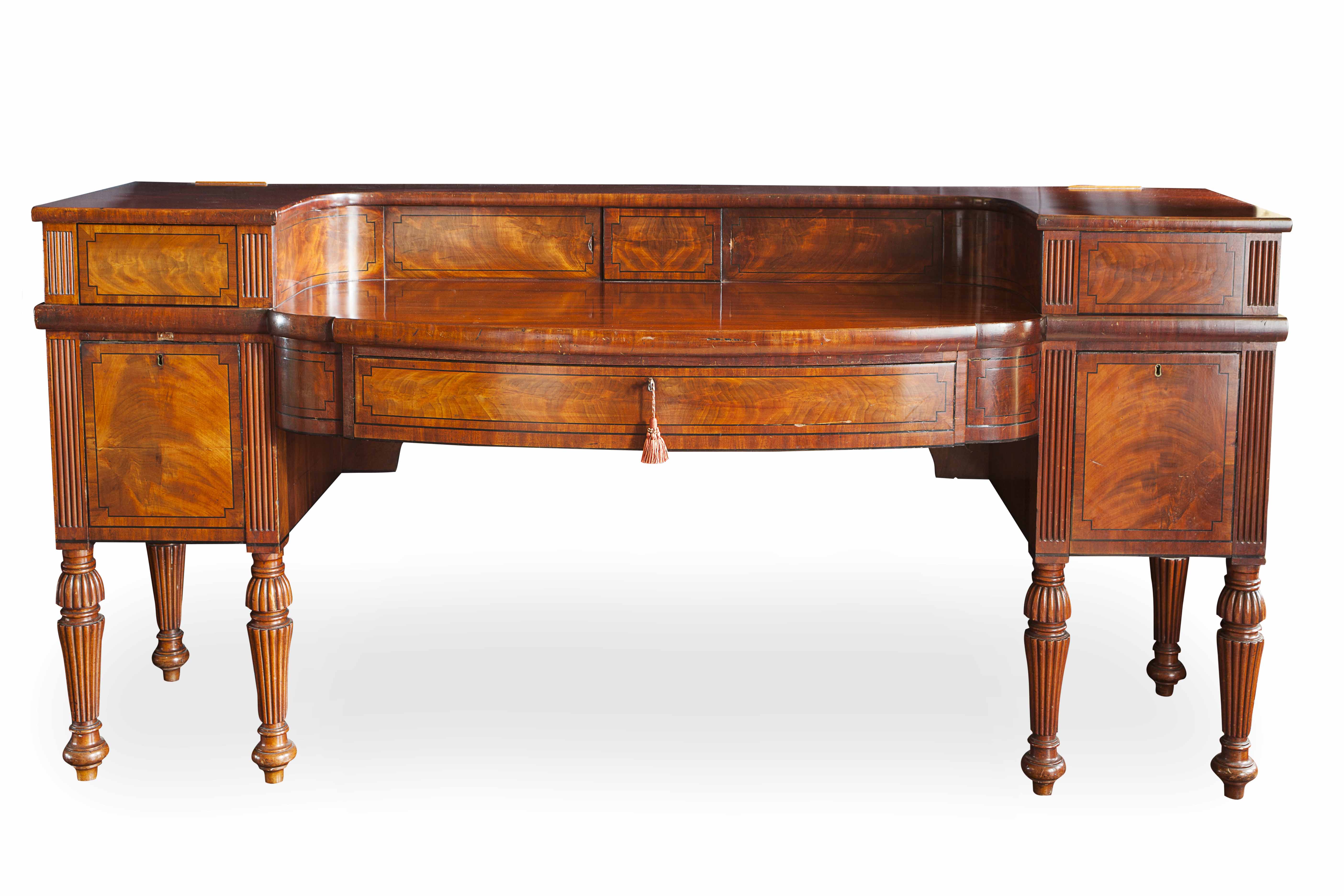 SCOTTISH GEORGE III MAHOGANY STAGE BACK SIDEBOARD
