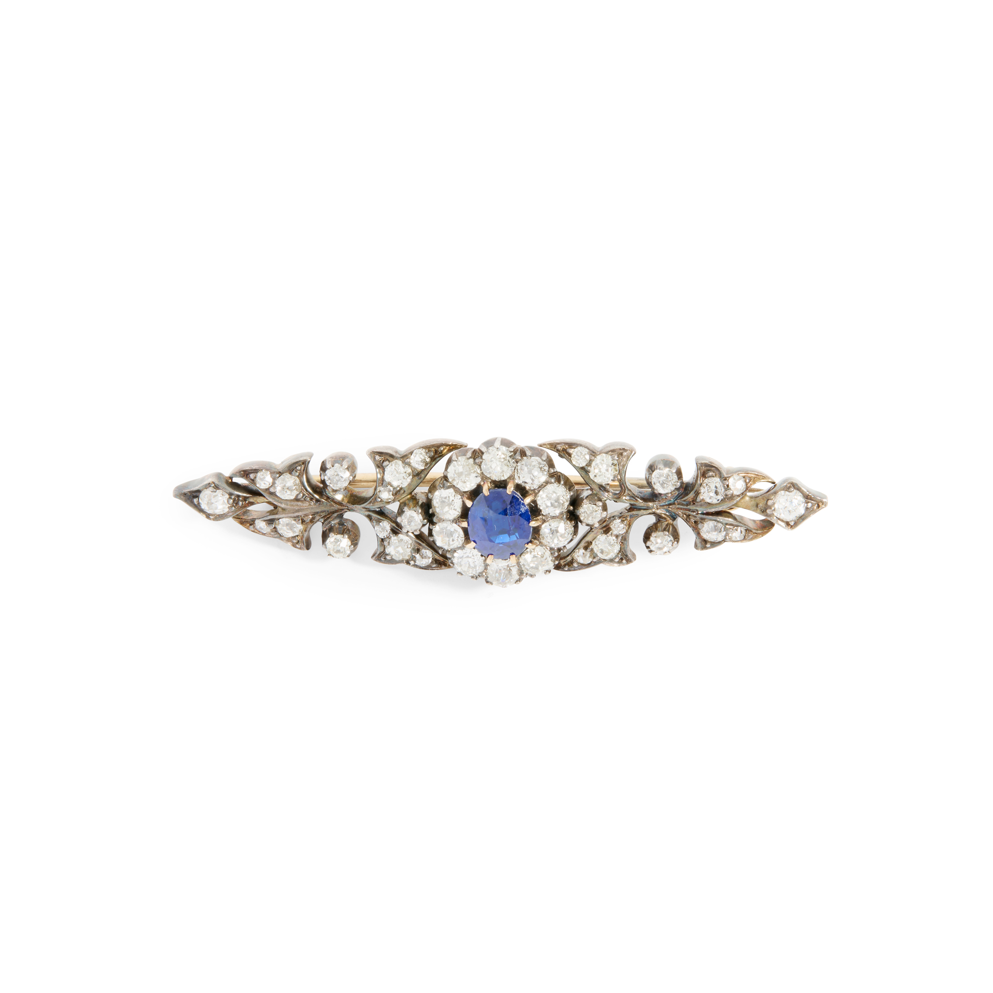 A late 19th century sapphire and diamond brooch
