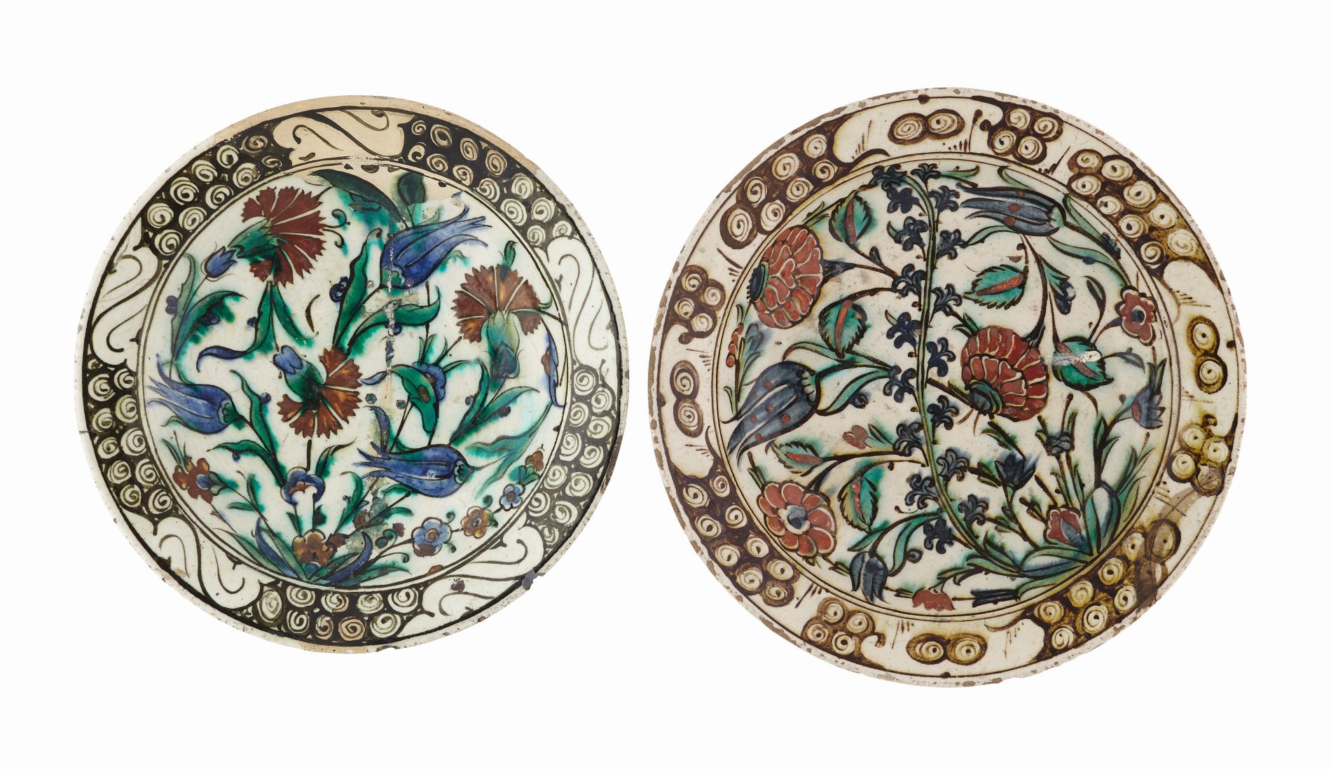 TWO IZNIK DISHES