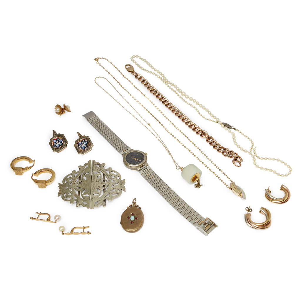 A collection of jewellery and watches