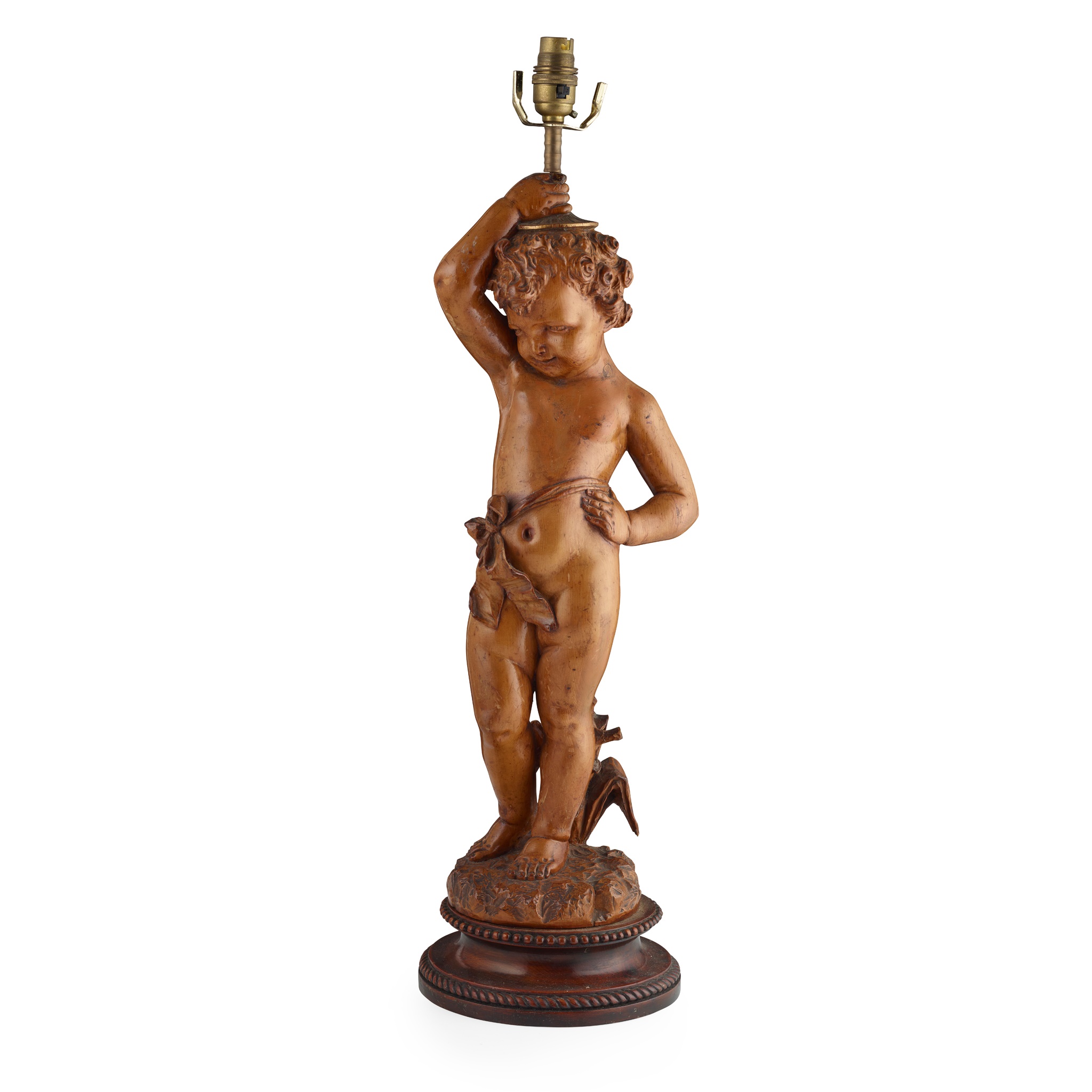 ITALIAN CARVED LIMEWOOD FIGURAL LAMP