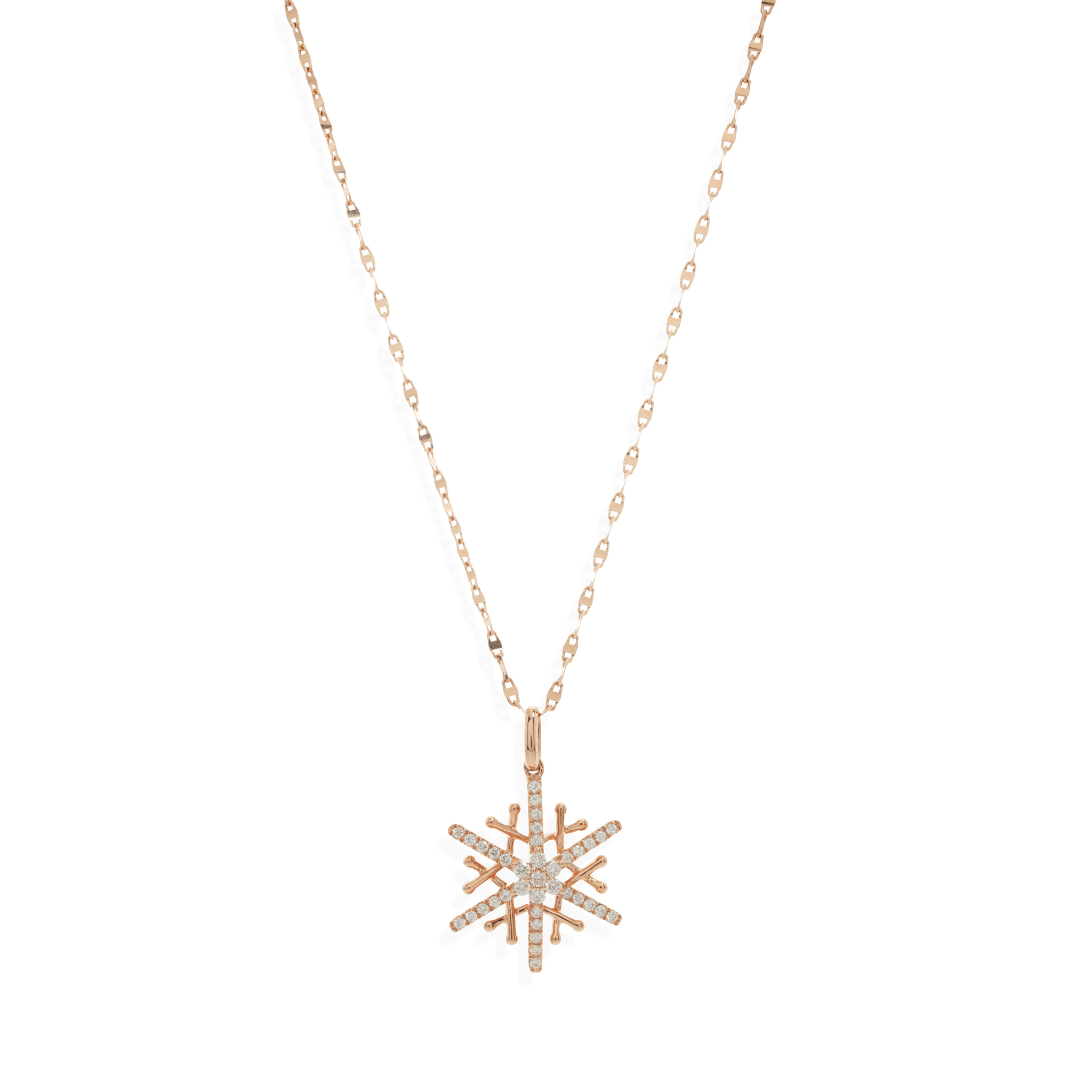 A diamond 'snowflake' pendant necklace
