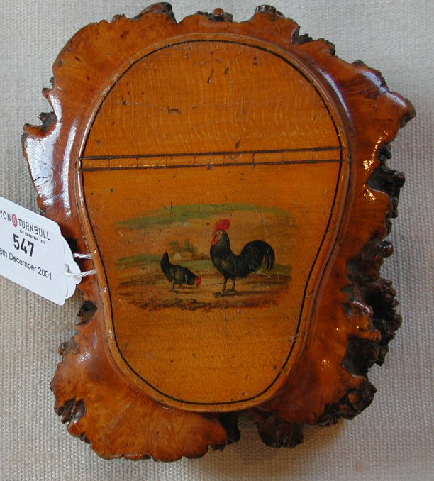 A Scottish 19th century burr elm snuff mull